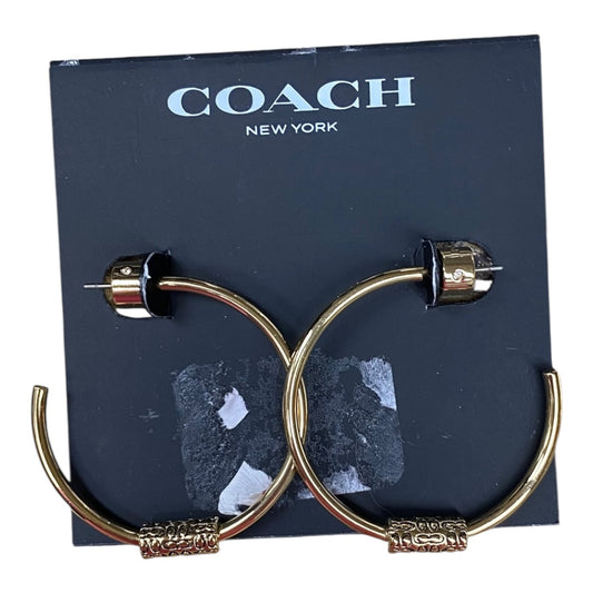 Earrings Designer By Coach In Gold