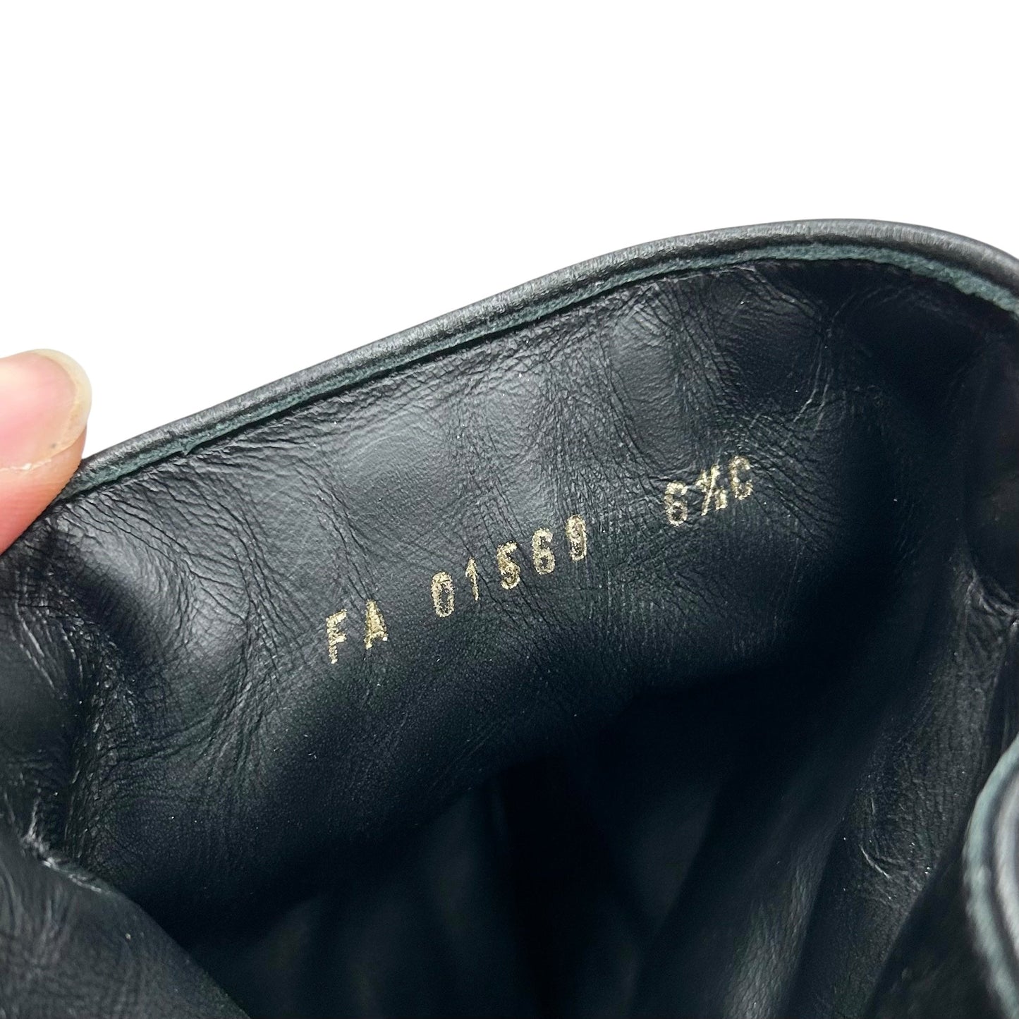 Boots Luxury Designer By Salvatore Ferragamo In Black Gold, Size: 6.5