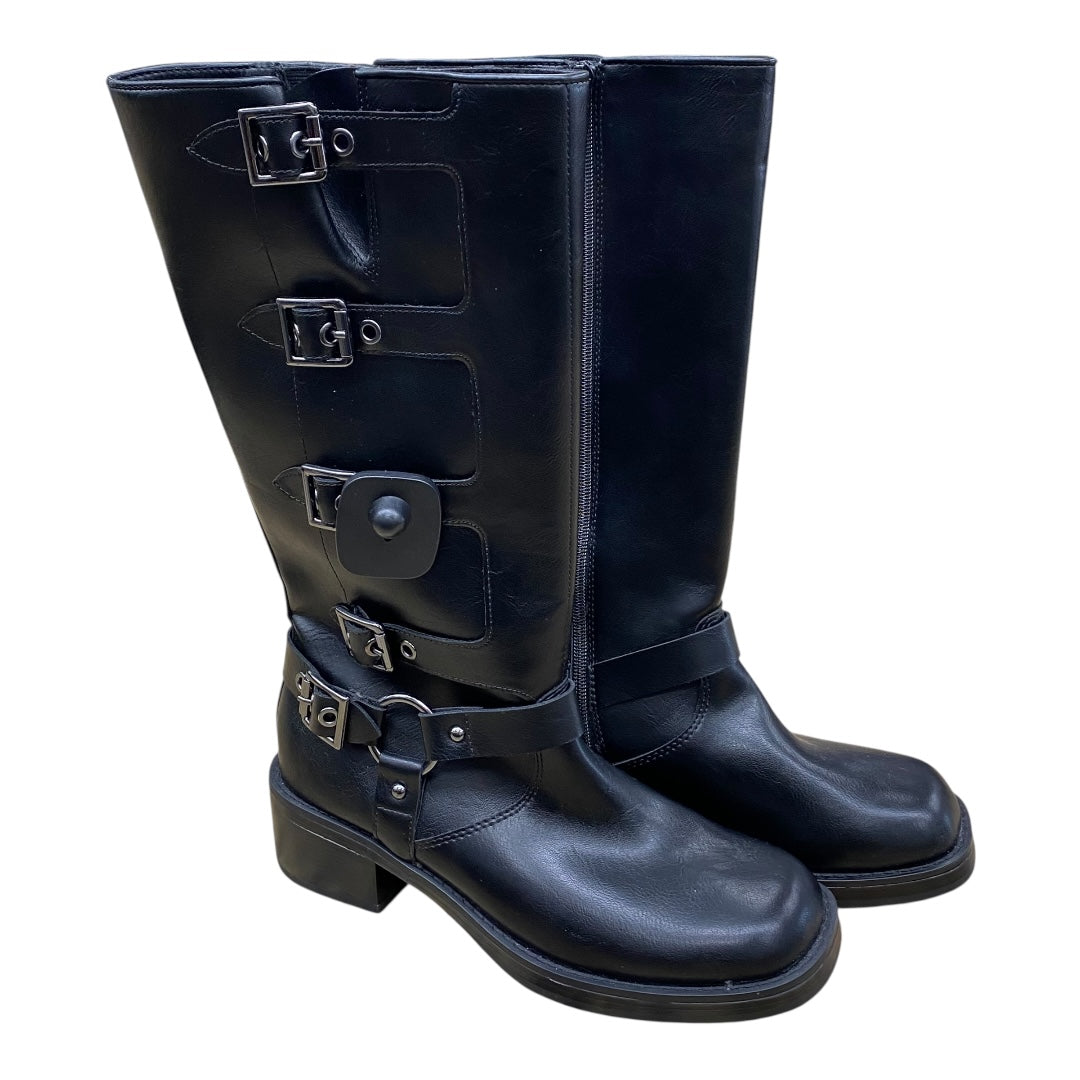Boots Mid-Calf Heels By Wild Fable In Black, Size:8.5