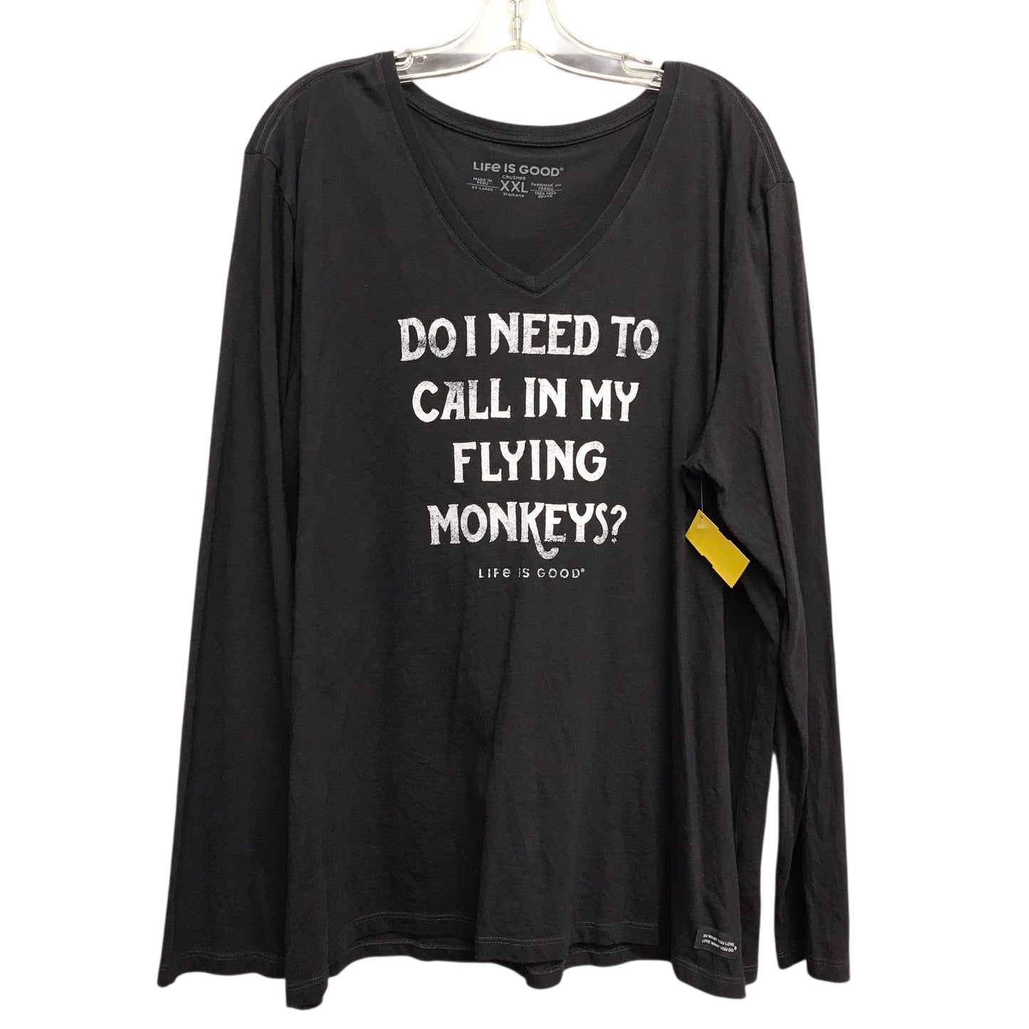 Top Ls Basic By Life Is Good In Grey, Size:1X