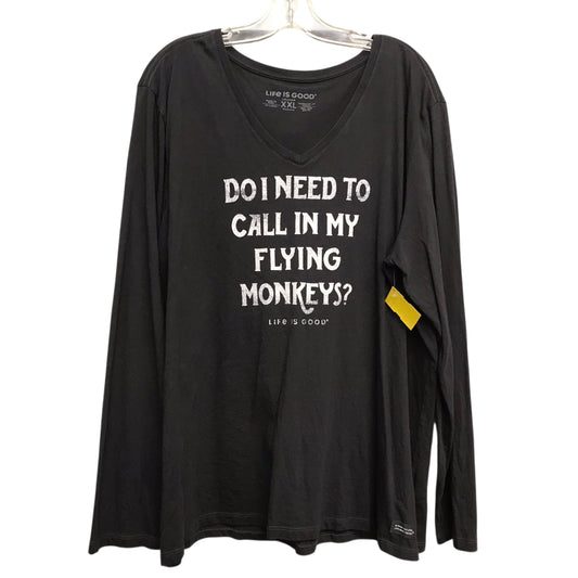 Top Ls Basic By Life Is Good In Grey, Size:1X