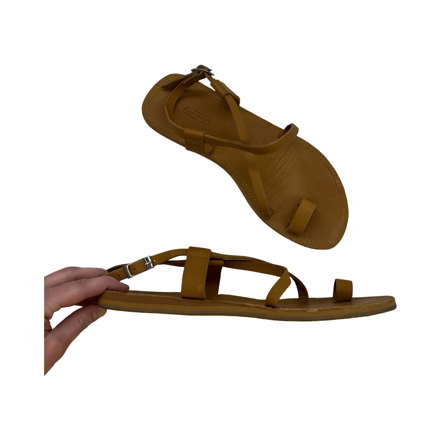 Sandals Flats By Clothes Mentor In Brown, Size:10