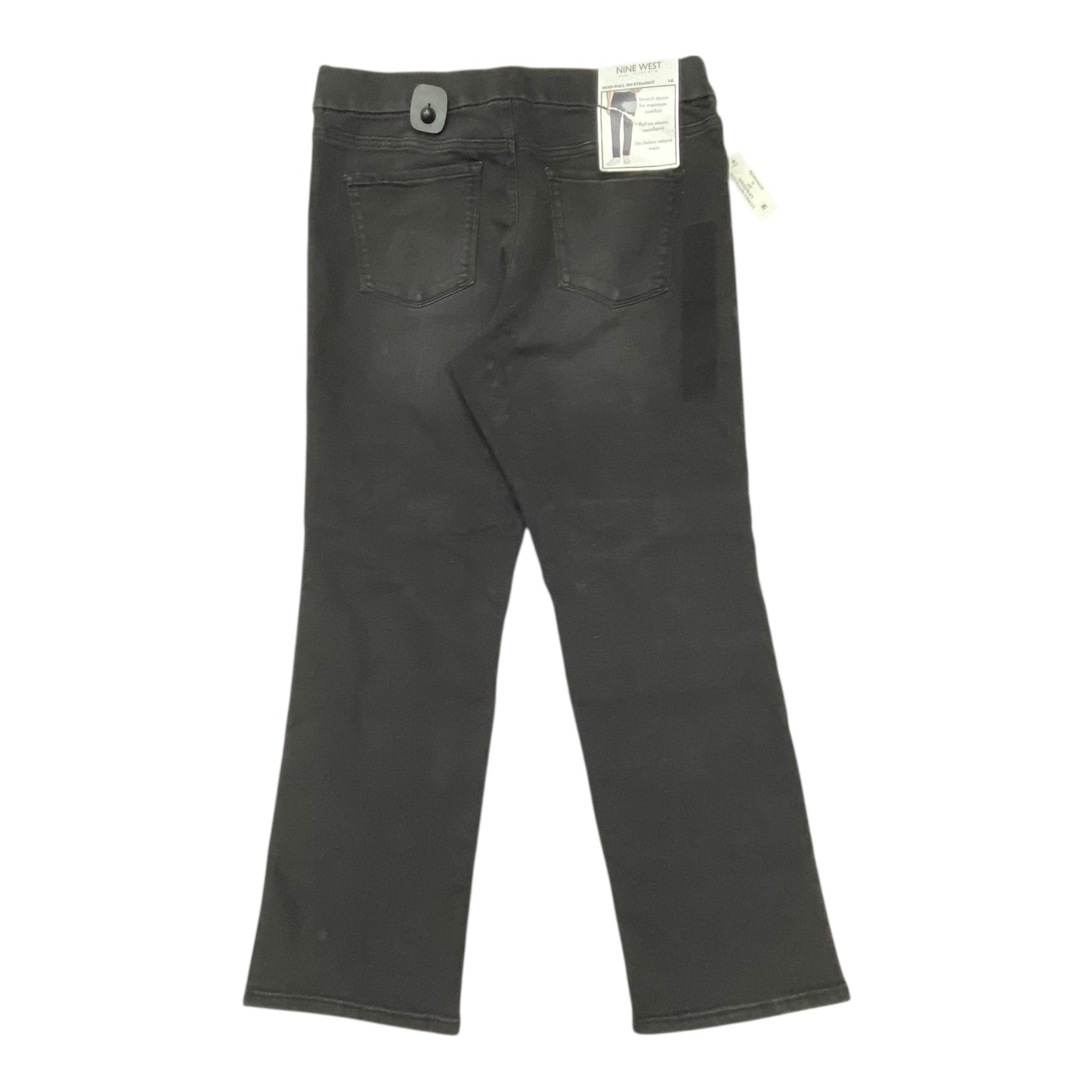 Jeans Straight By Nine West In Black Denim, Size:16