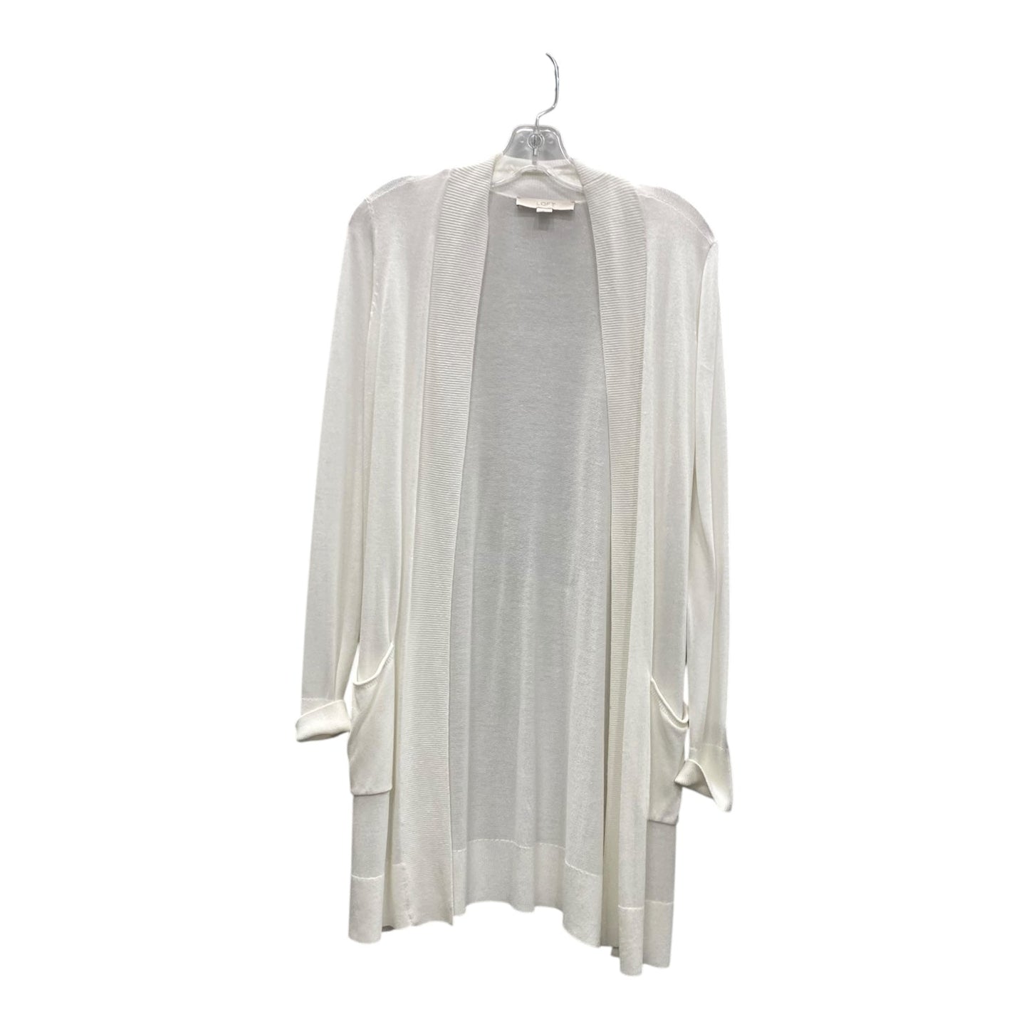 Sweater Cardigan By Loft In Cream, Size:S