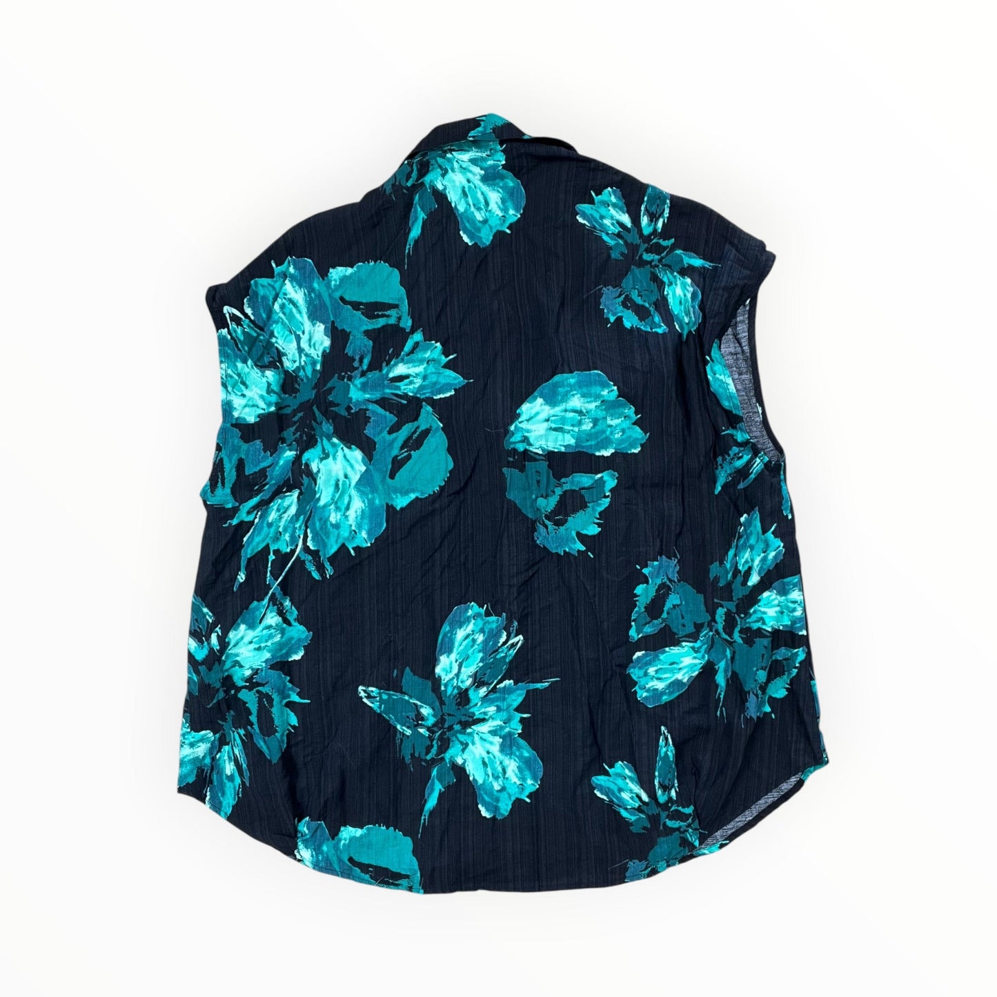 Top Sleeveless By Rachel Roy In Black & Green, Size:1X