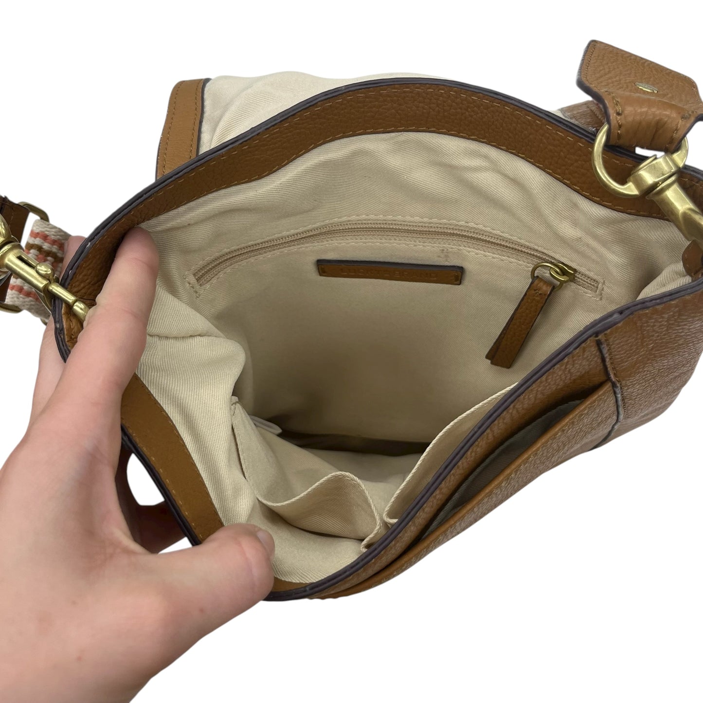 Crossbody Leather By Lucky Brand In Brown, Size:Medium