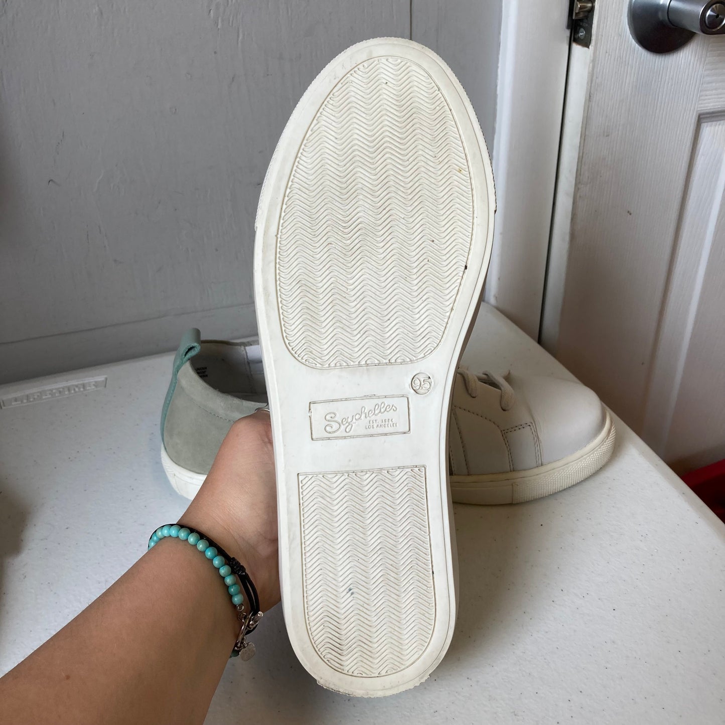 Shoes Sneakers By Seychelles In Green & White, Size:9.5