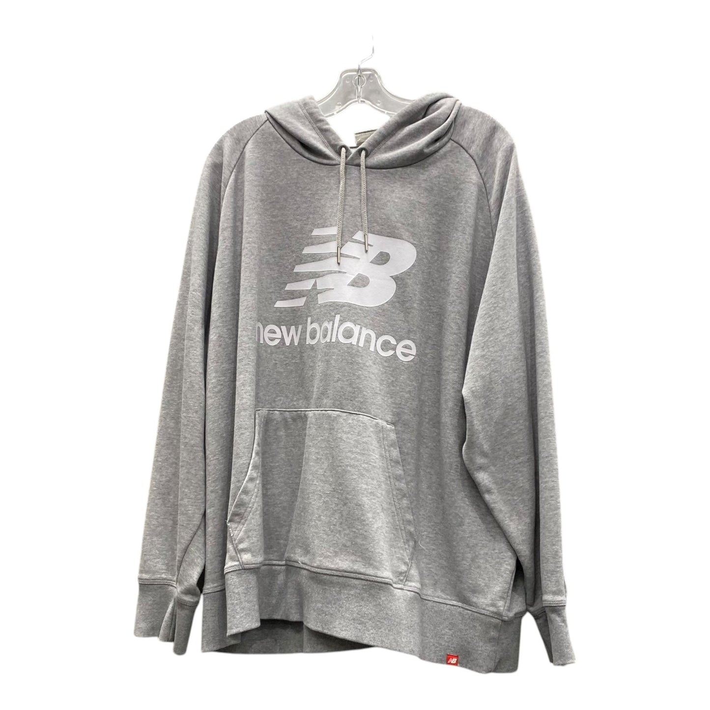 Athletic Sweatshirt Hoodie By New Balance In Grey, Size:3X