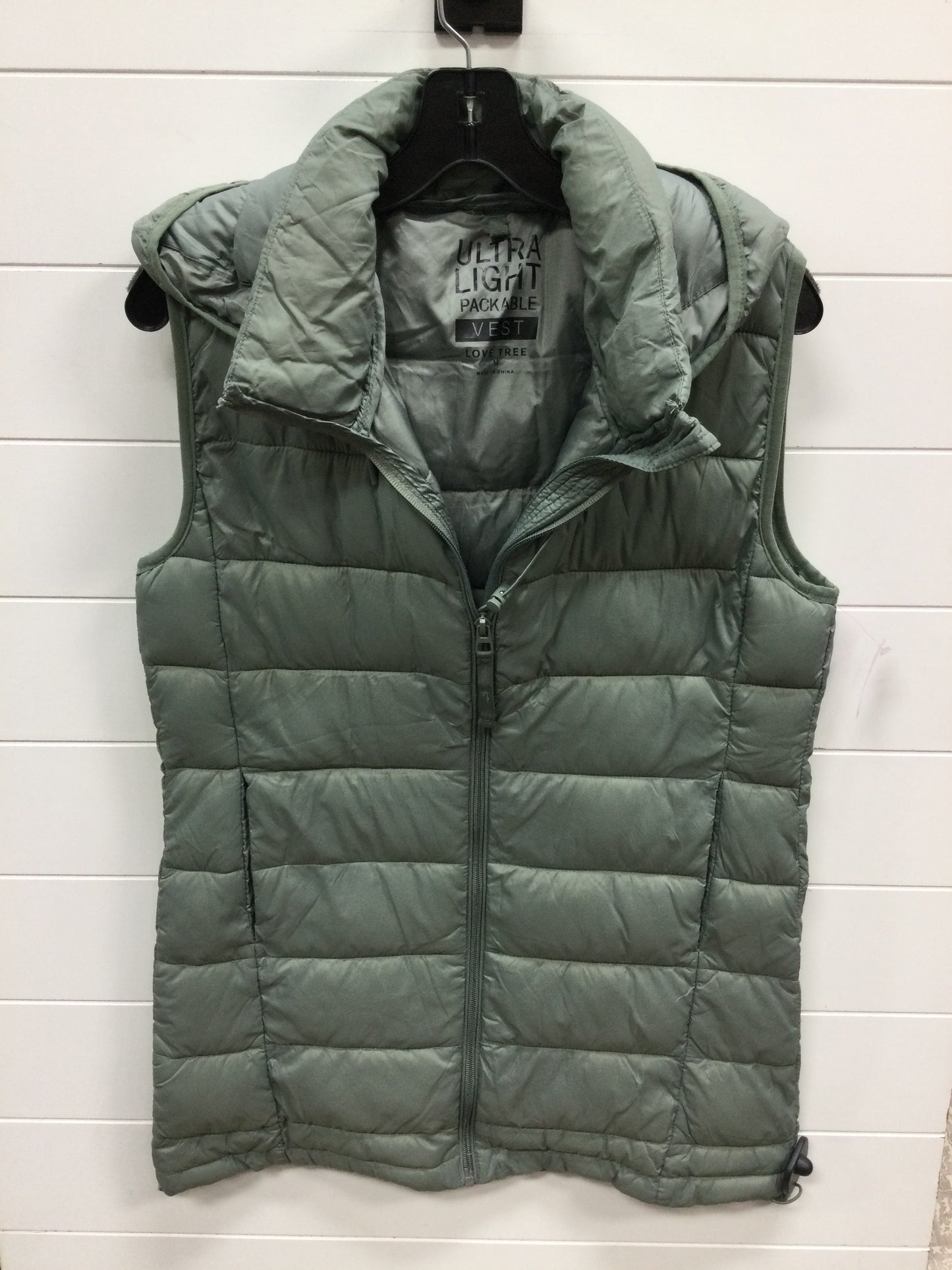 Vest Puffer & Quilted By Love Tree In Green, Size:M