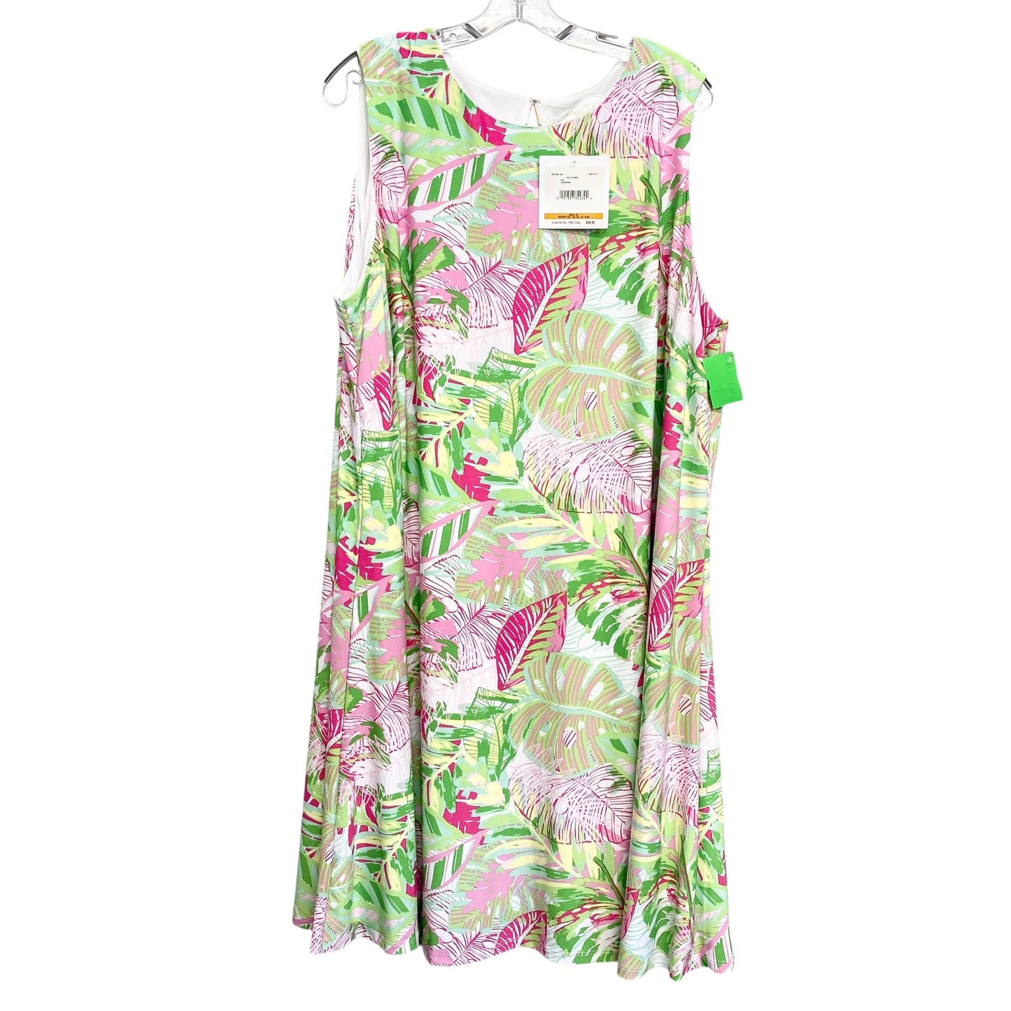 Dress Casual Midi By Pappagallo In Green & Pink, Size:3X
