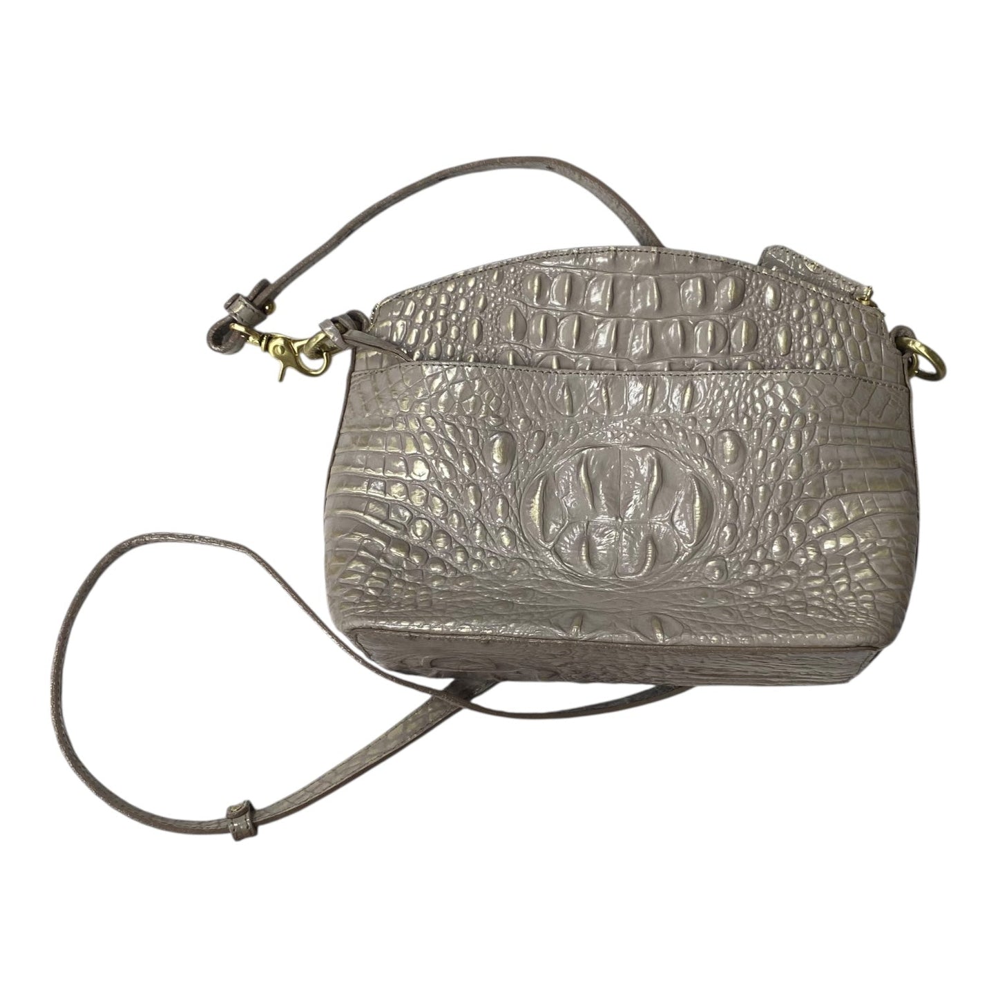 Crossbody Designer By Brahmin In Beige, Size:Small as is!