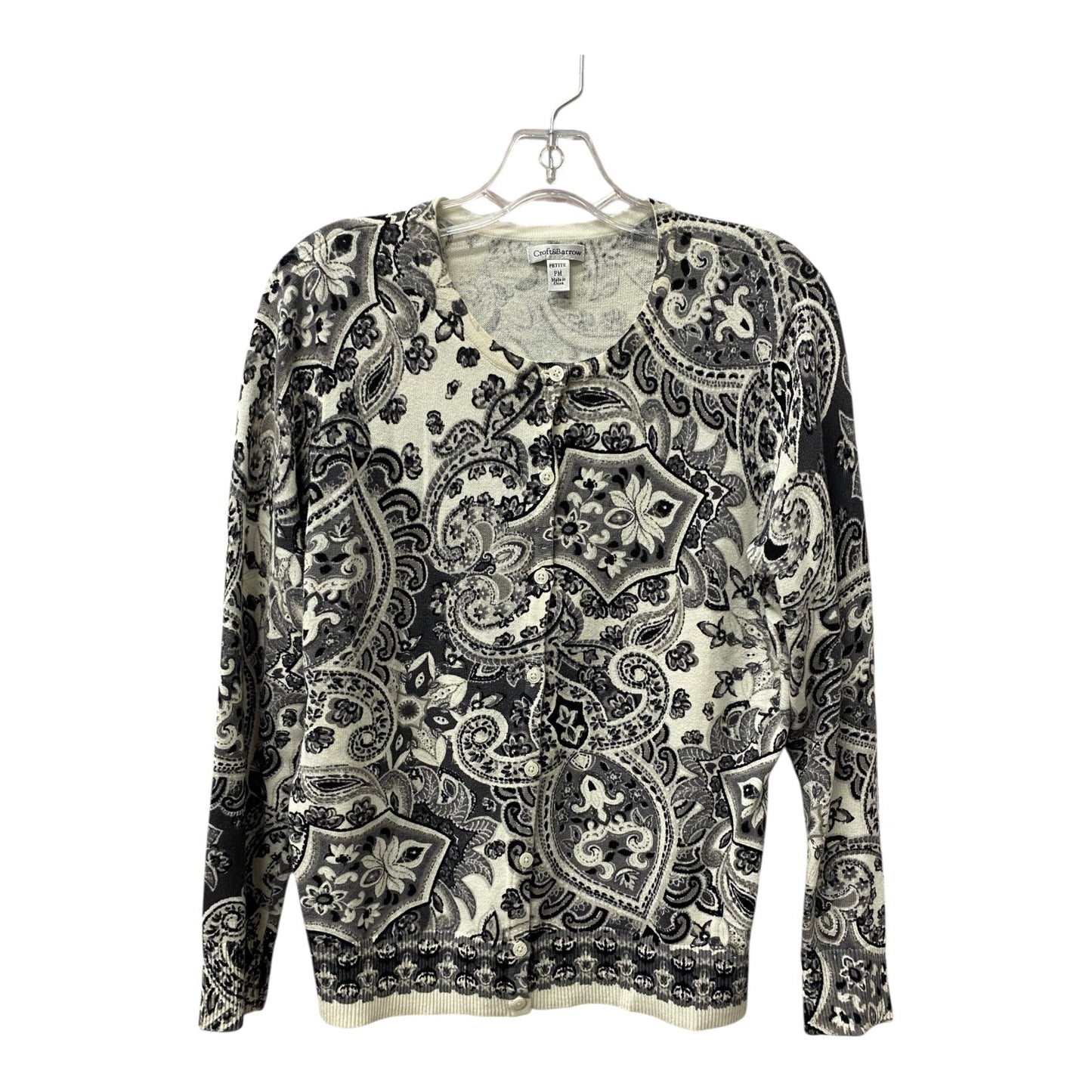 Cardigan By Croft And Barrow In Grey, Size:Mp