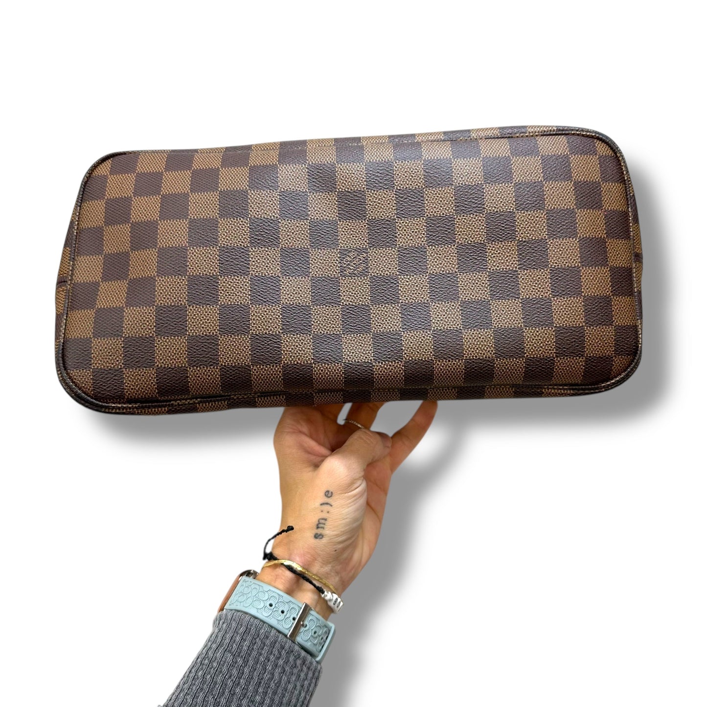 Neverfull MM Handbag Luxury Designer By Louis Vuitton, Size: Large