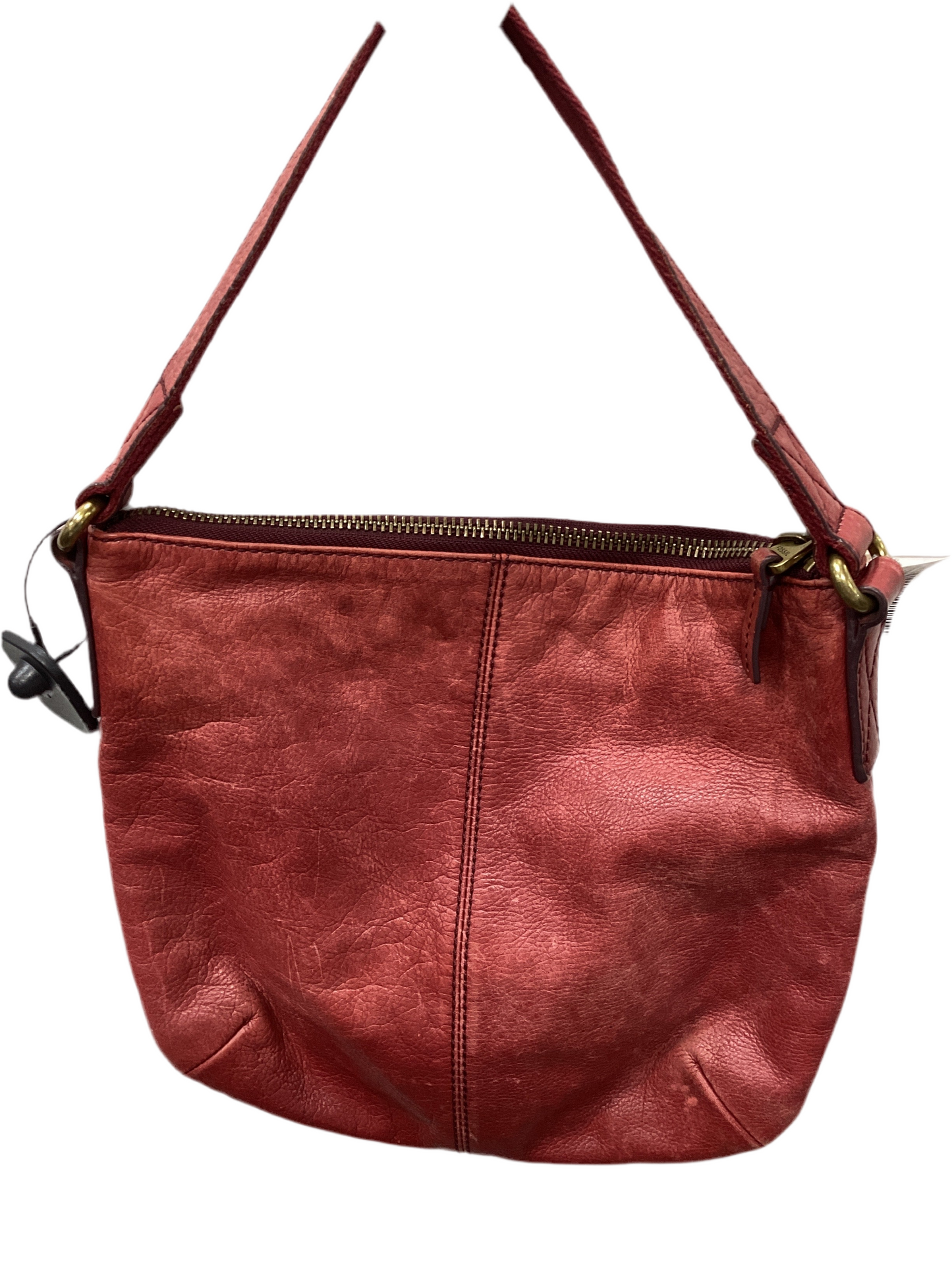 Handbag By Fossil In Red & Silver, Size:Medium