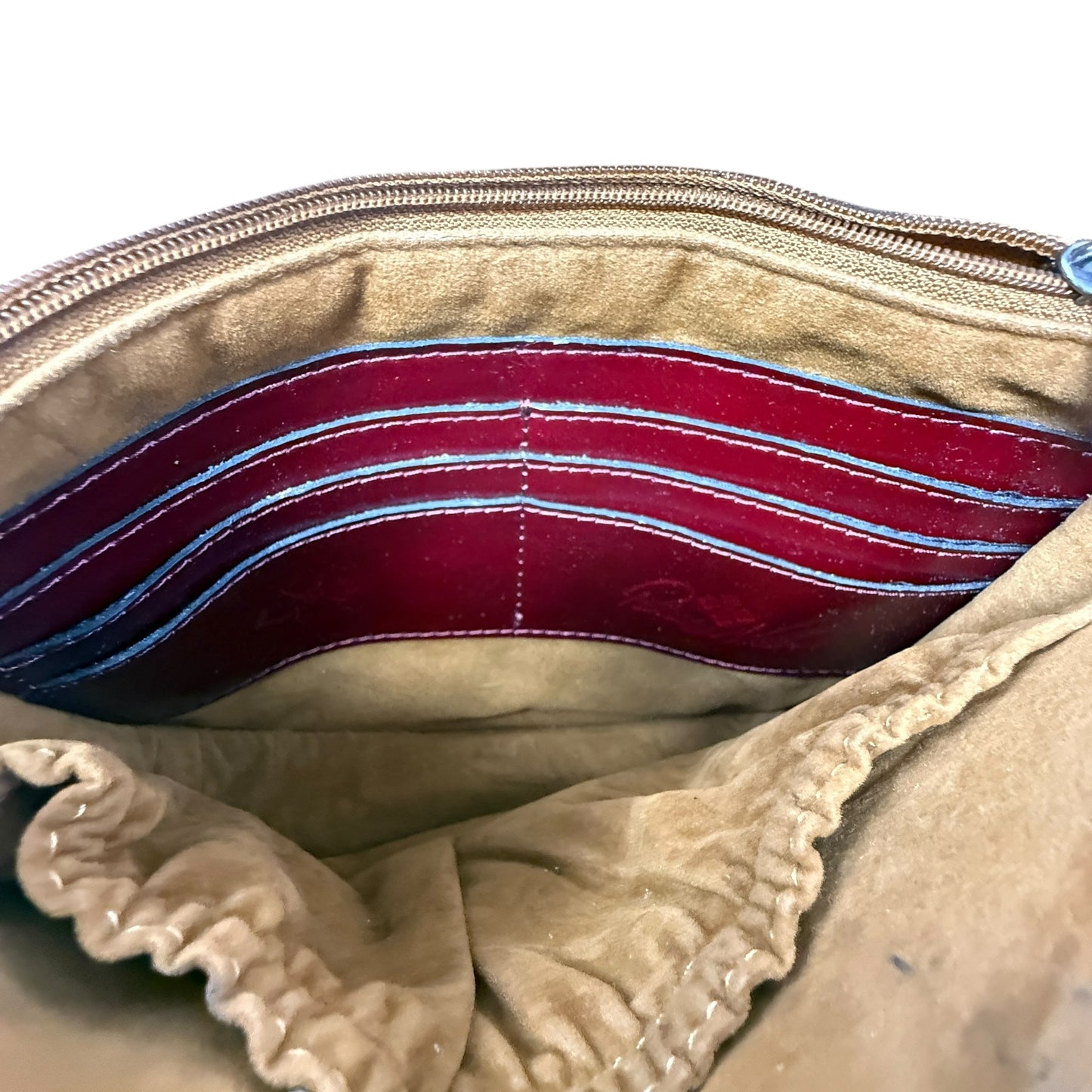 Brinlee Tooled Leather Saddle Crossbody Bag Designer By Patricia Nash, Size: Medium