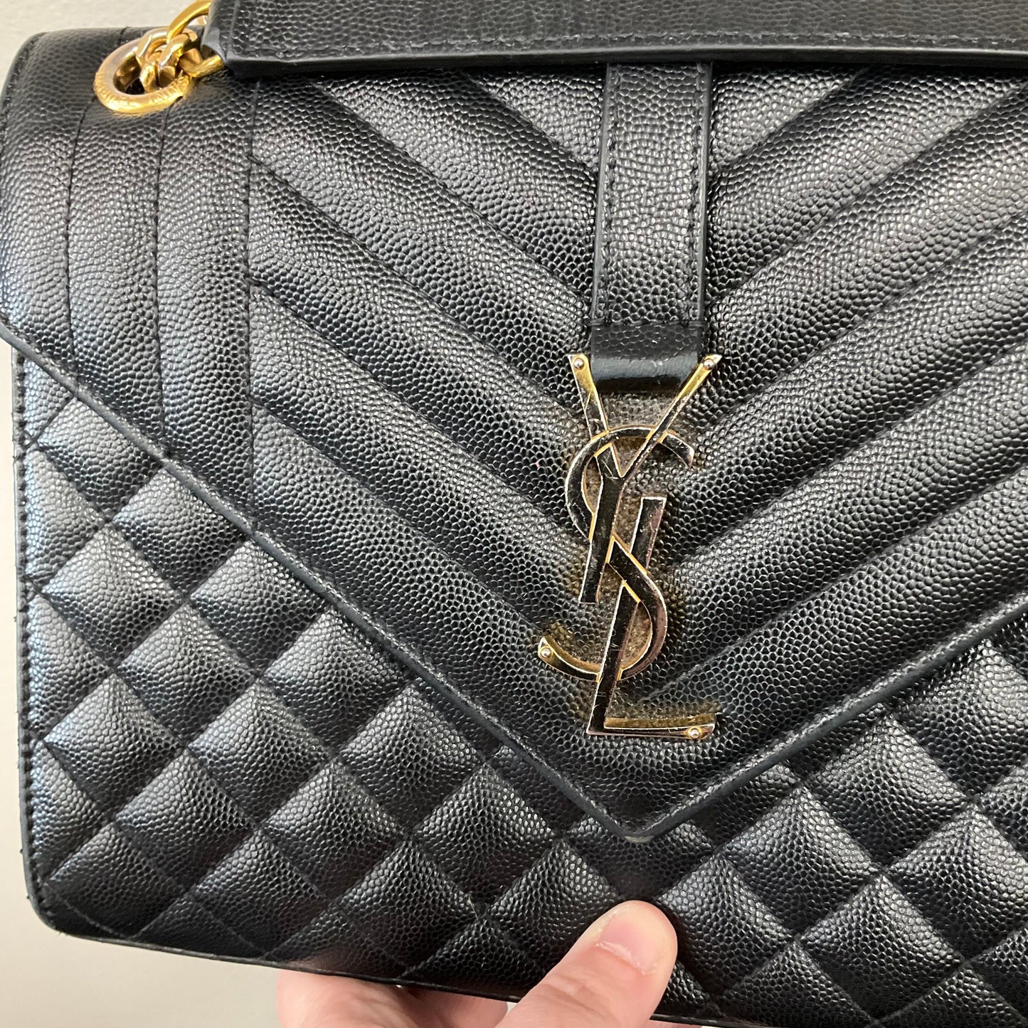 Crossbody Luxury Designer By Yves Saint Laurent In Black, Size:Medium