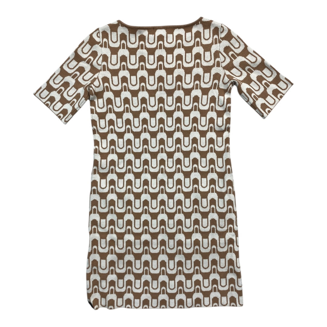 Dress Casual Short By Nicole Miller In Cream & Tan, Size:Xs