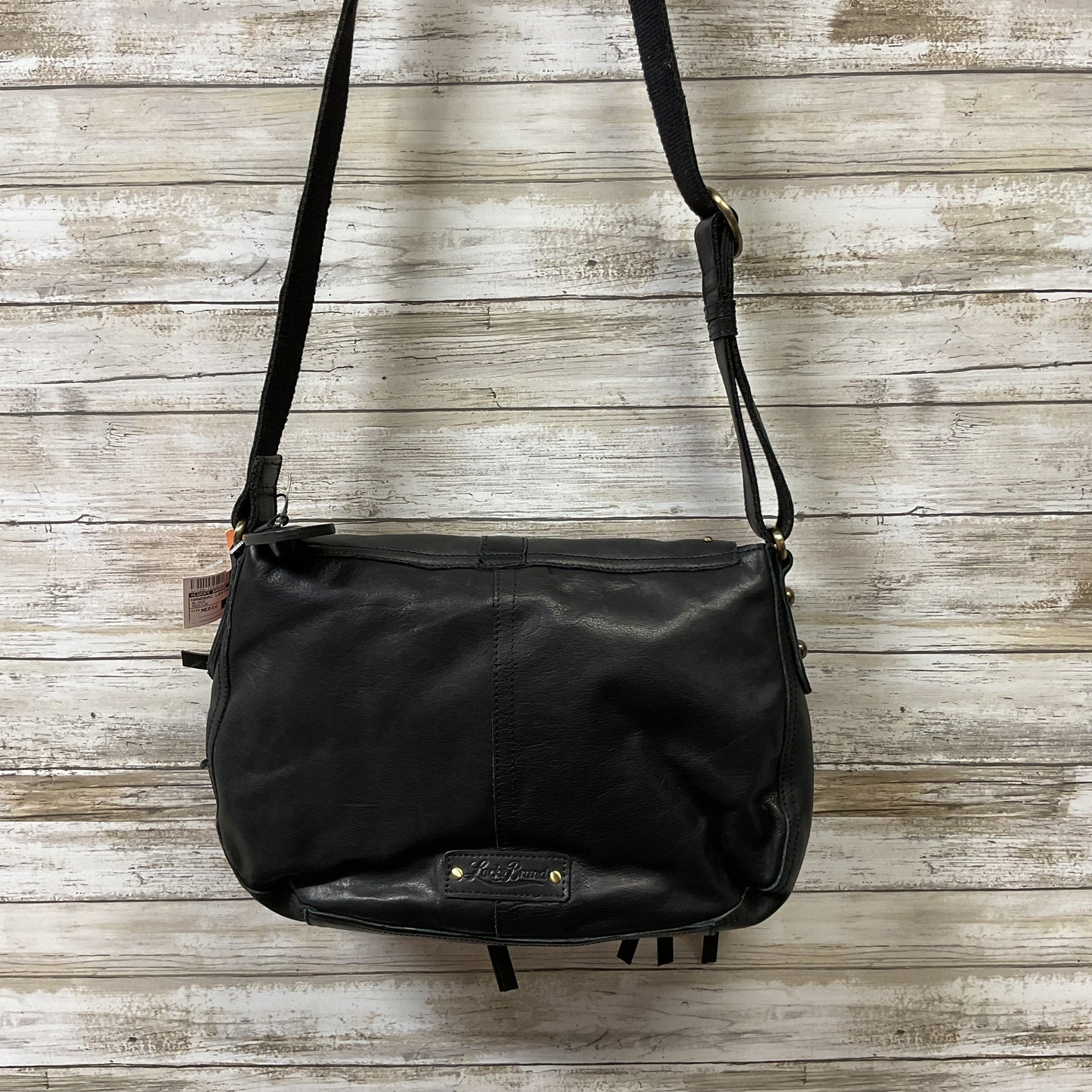 Handbag Leather By Lucky Brand In Black, Size:Medium