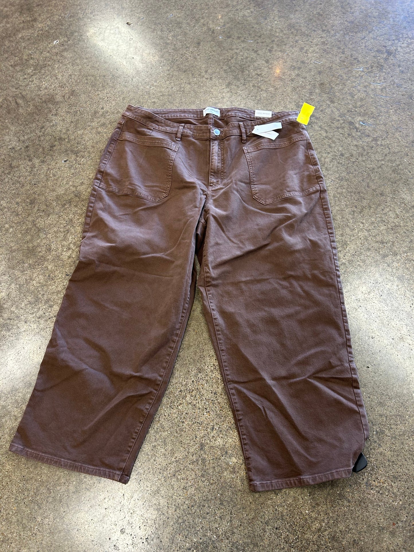 Jeans Wide Leg By Lane Bryant In Brown, Size:24