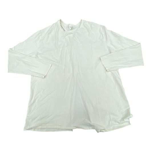 Athletic Top Ls Collar By Lululemon In Cream, Size:Xl
