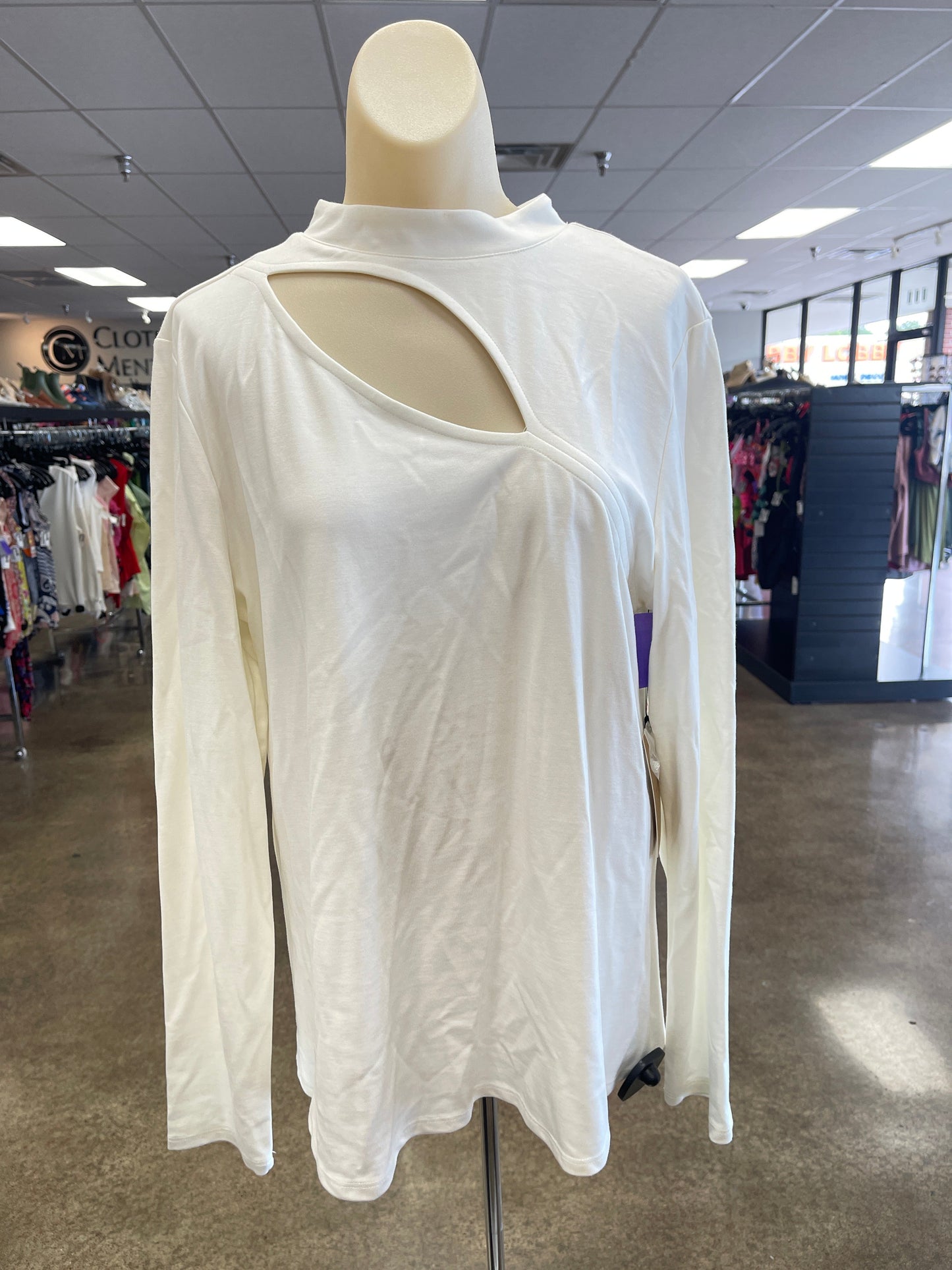 Top Ls By Halogen In White, Size:Xl