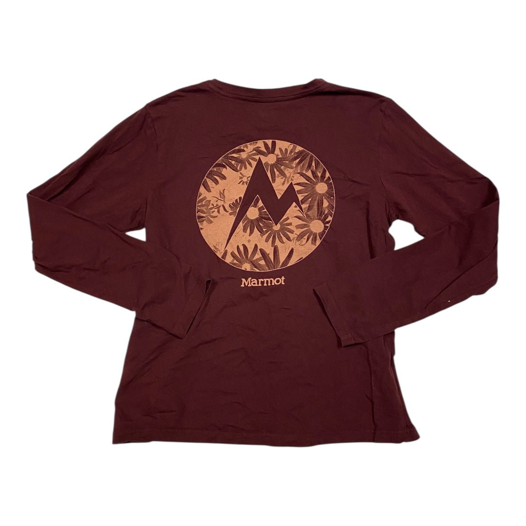 Athletic Top Ls Collar By Marmot In Maroon, Size:S