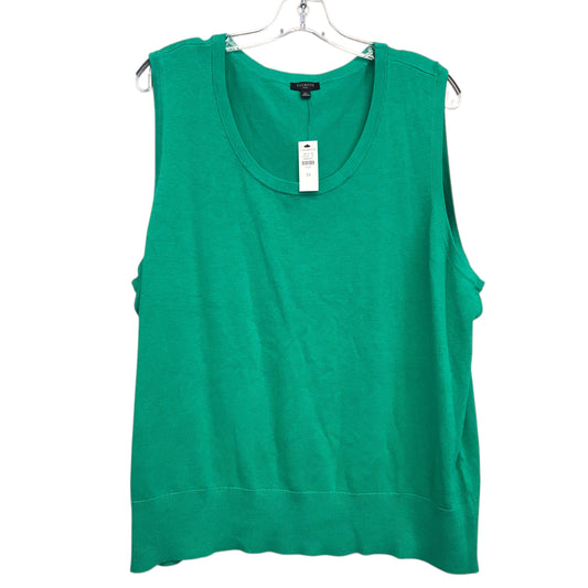 Vest Sweater By Talbots In Green, Size:3X