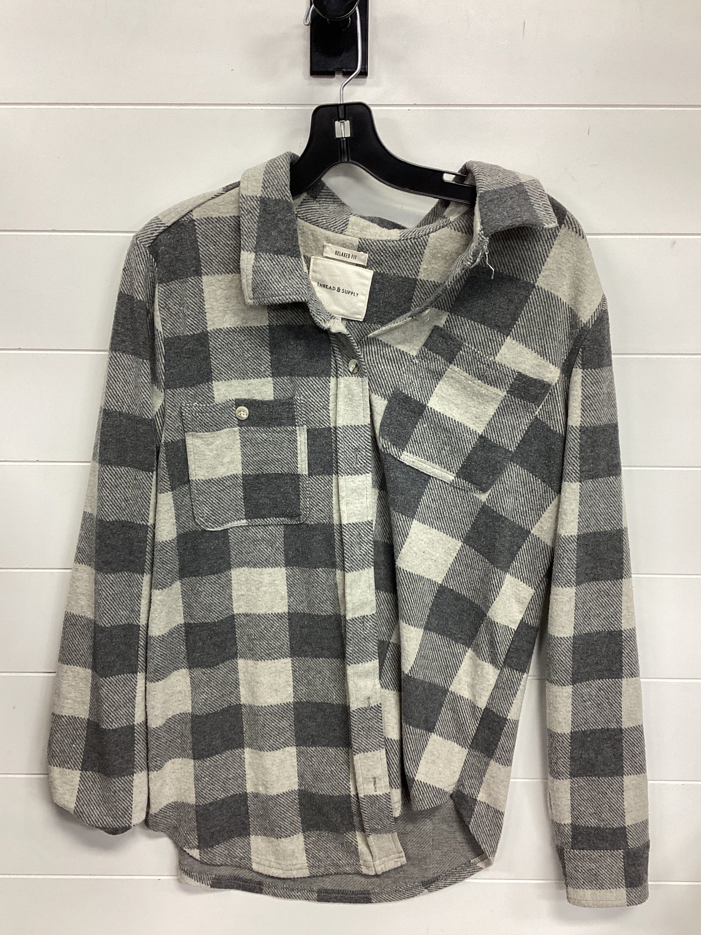 Jacket Fleece By Thread And Supply In Grey, Size:M