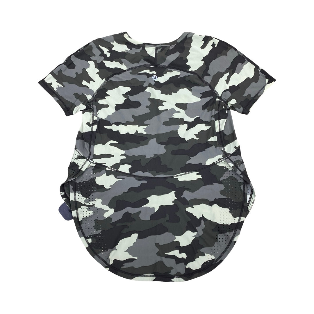 Athletic Top Ss By Lululemon In Camouflage Print, Size:2