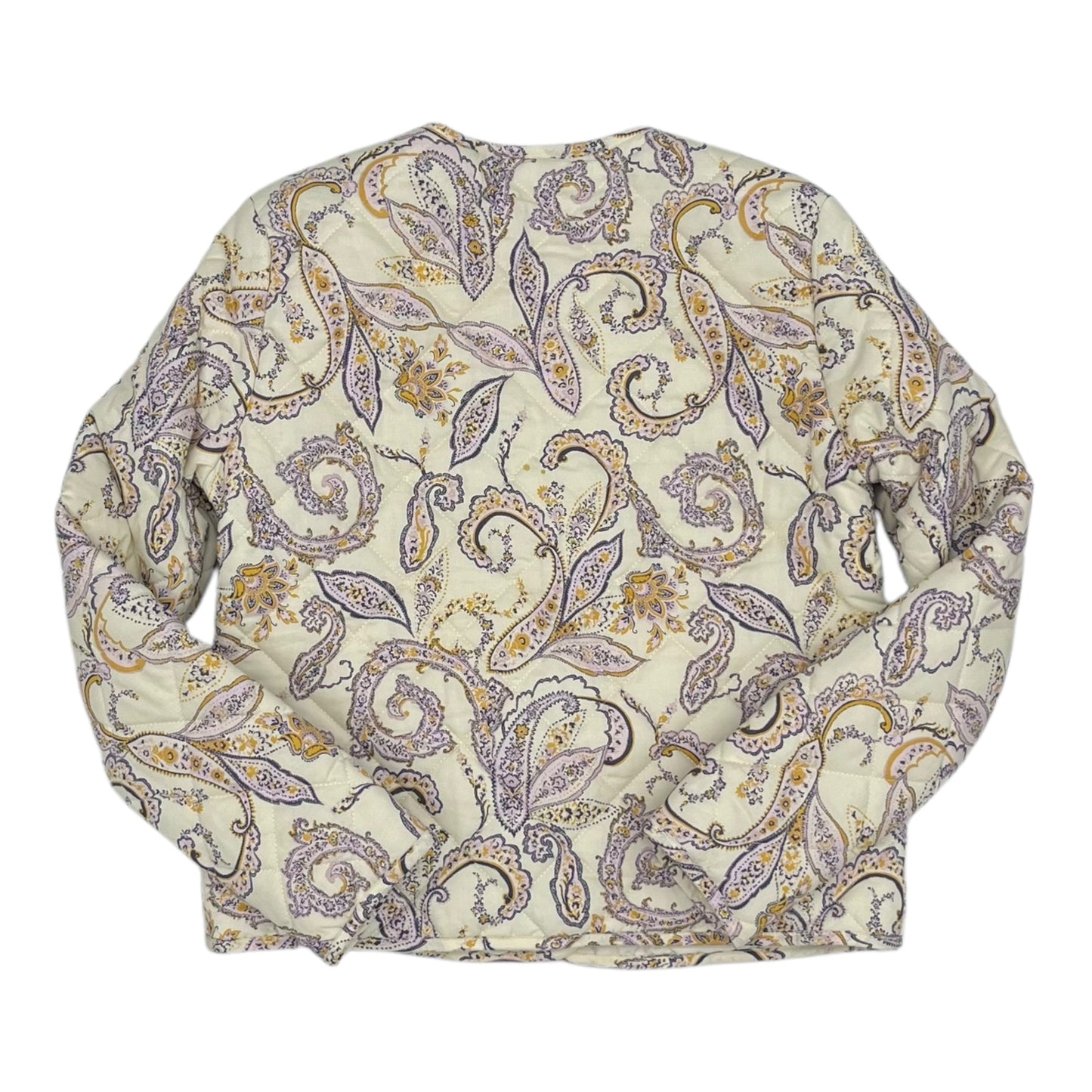 Jacket Puffer & Quilted By Rachel Zoe In Cream & Purple, Size:S