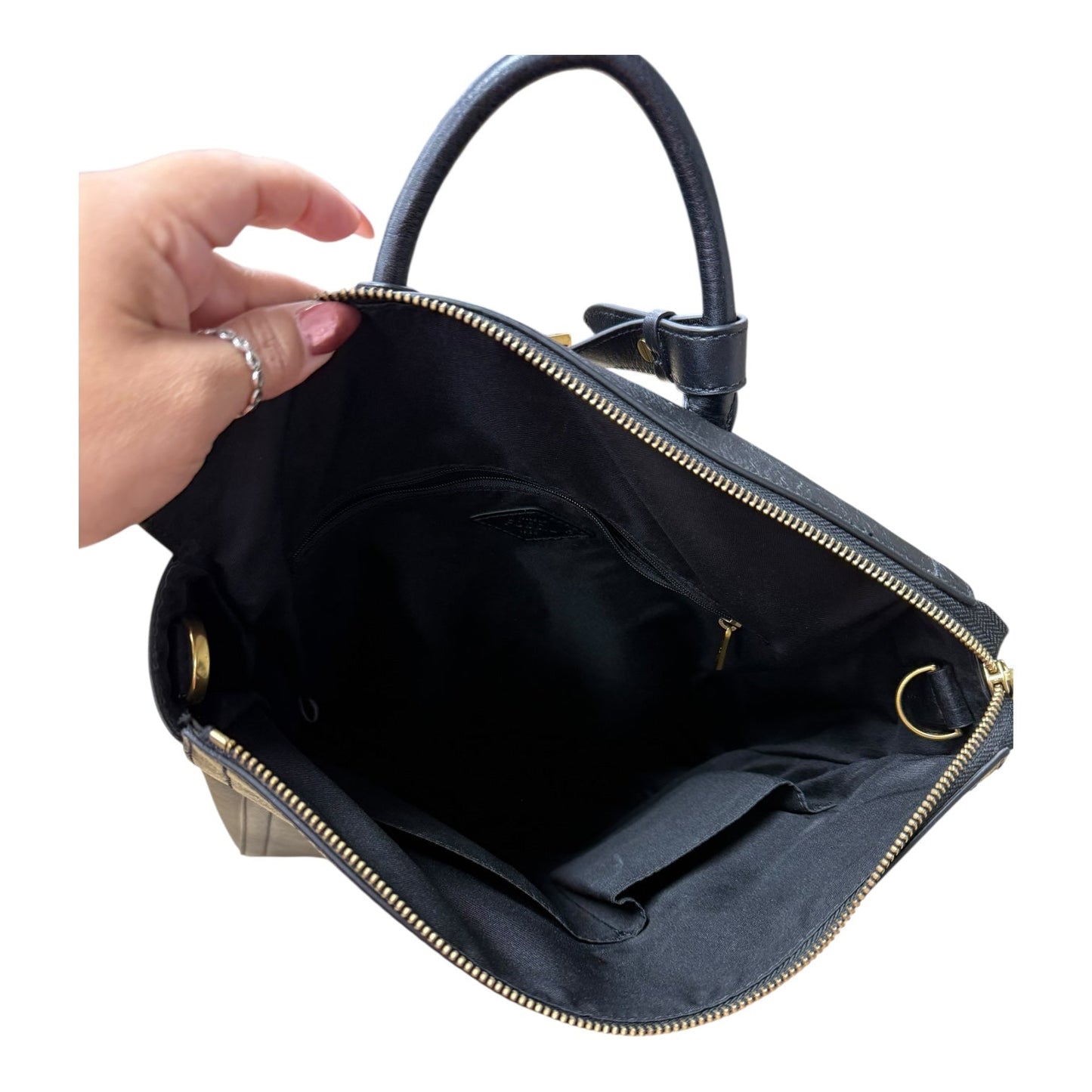 Backpack Leather By Fossil In Black, Size:Medium