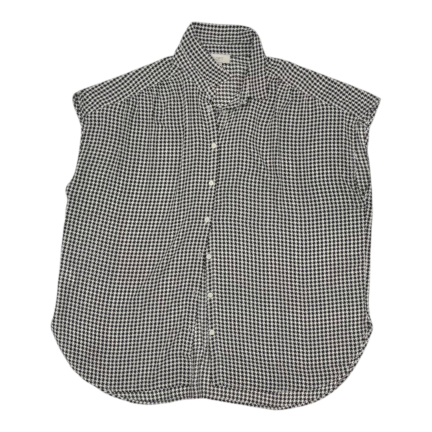 Blouse Ss By Loft In Black & White, Size:Xl