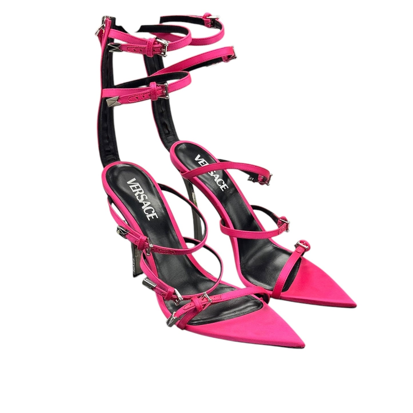 Shoes Luxury Designer By Versace In Pink, Size:9.5
