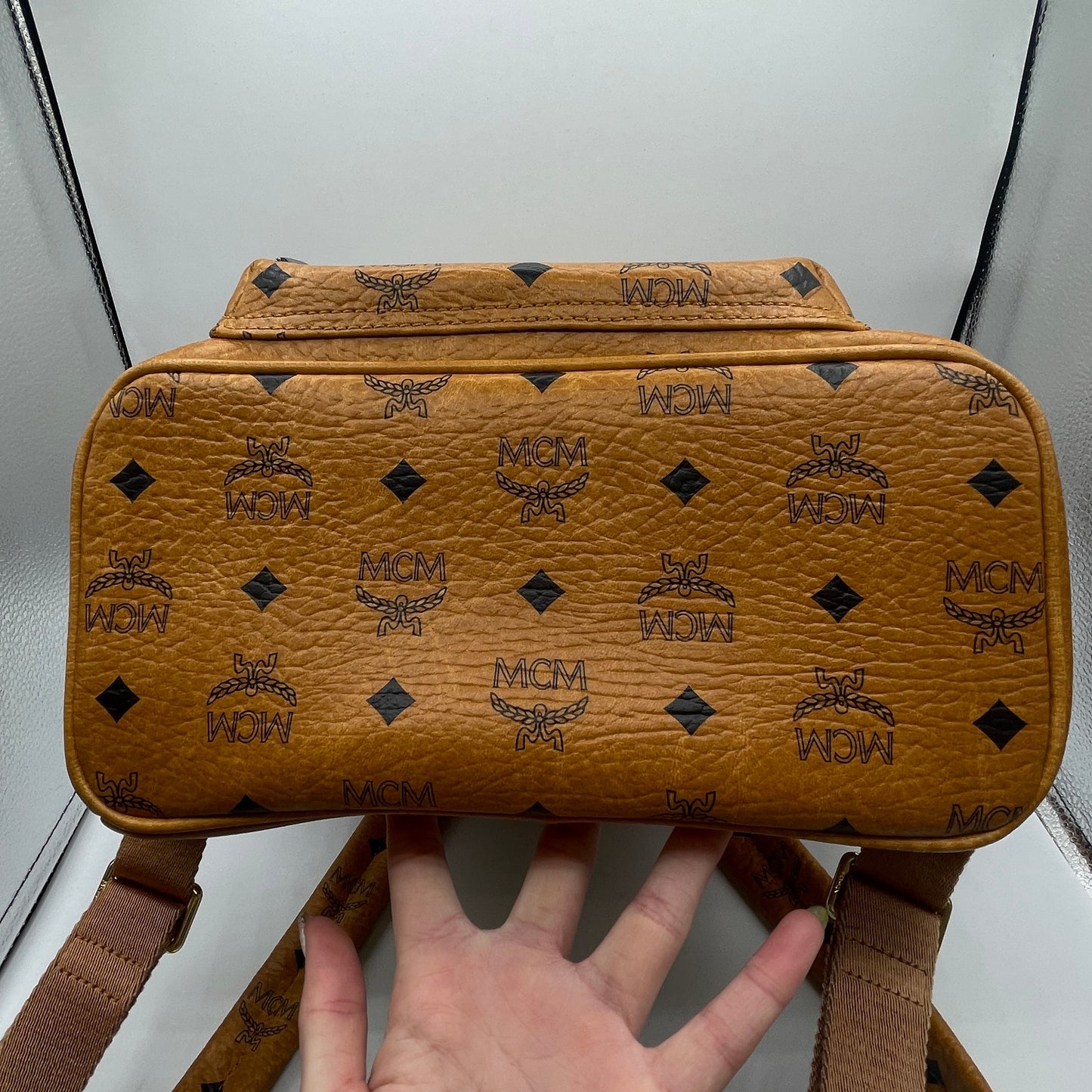 BACKPACK LUXURY DESIGNER by MCM In BROWN, Size: MEDIUM
