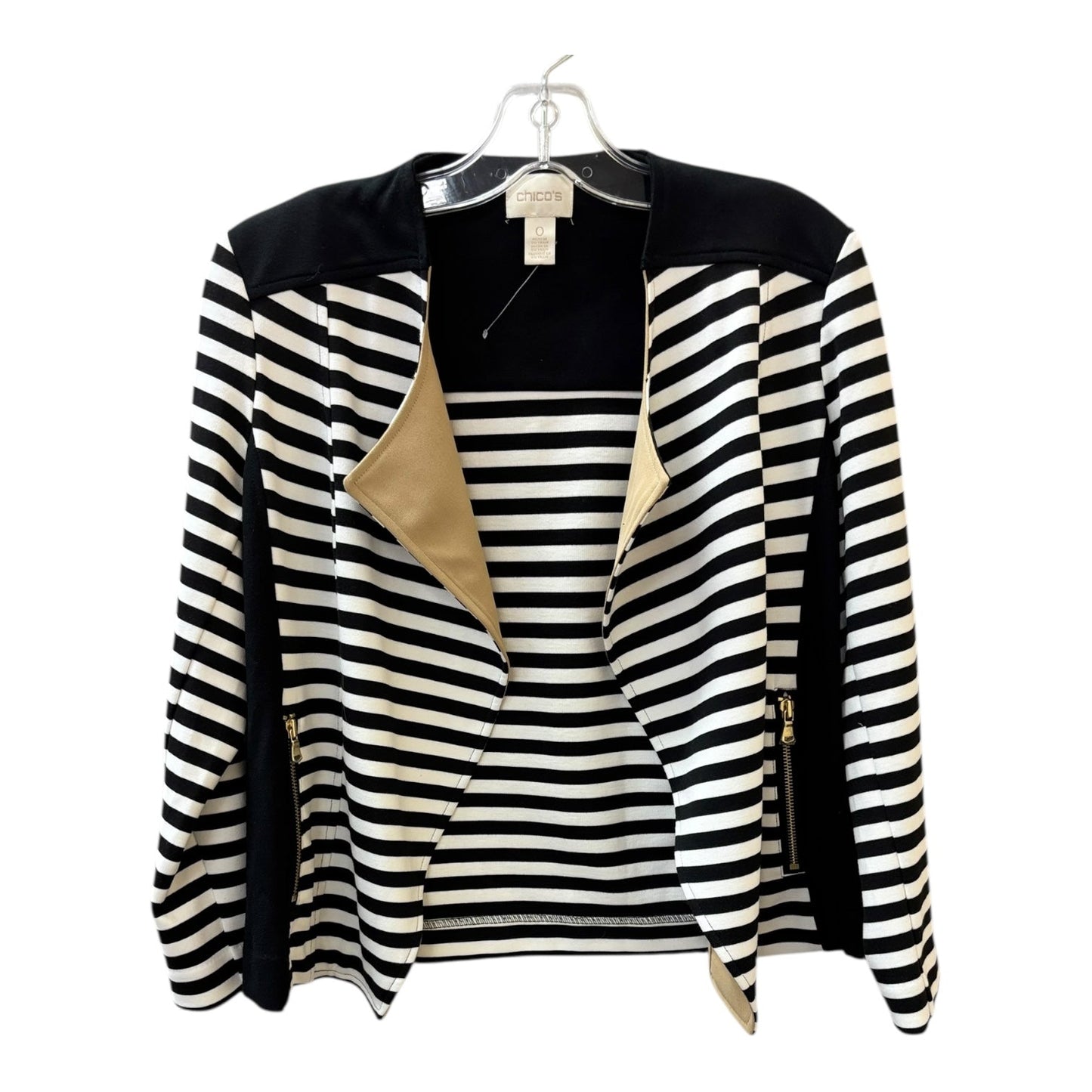 Blazer By Chicos In Black & White, Size:S