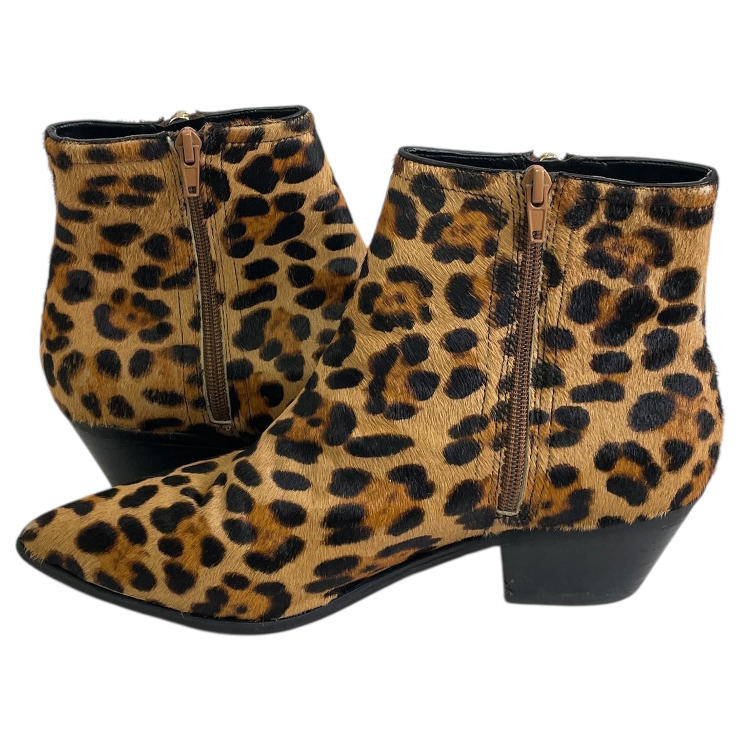 Boots Ankle Heels By Nine West In Animal Print, Size:8.5