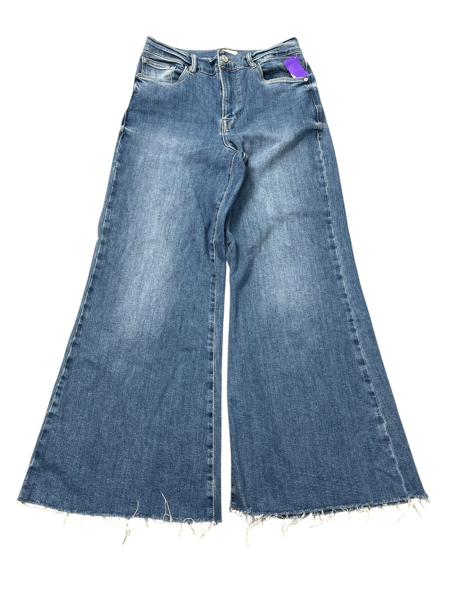 Jeans Cropped By Frame In Blue Denim, Size:12