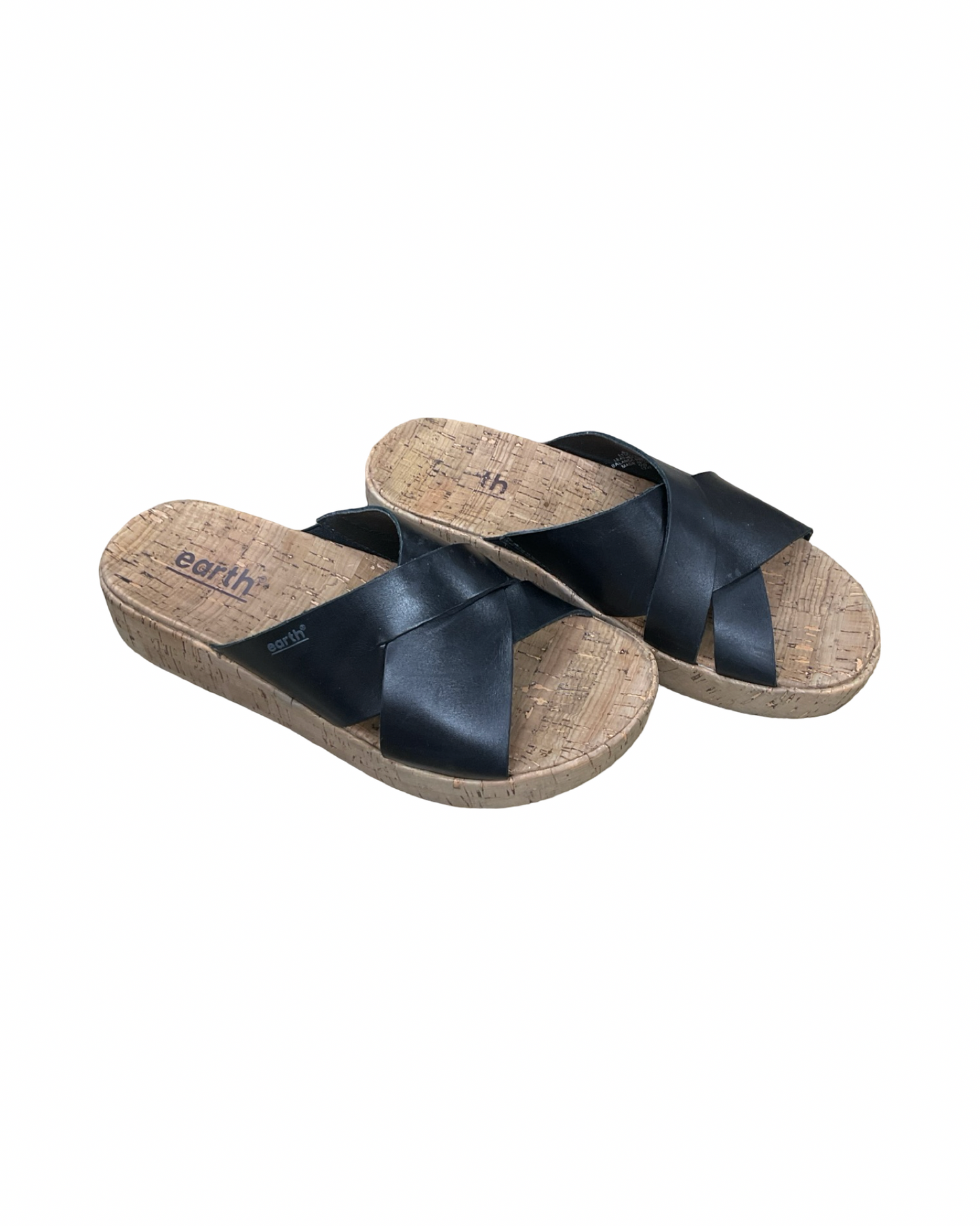 Sandals Flats By Earth In Black & Brown, Size:8
