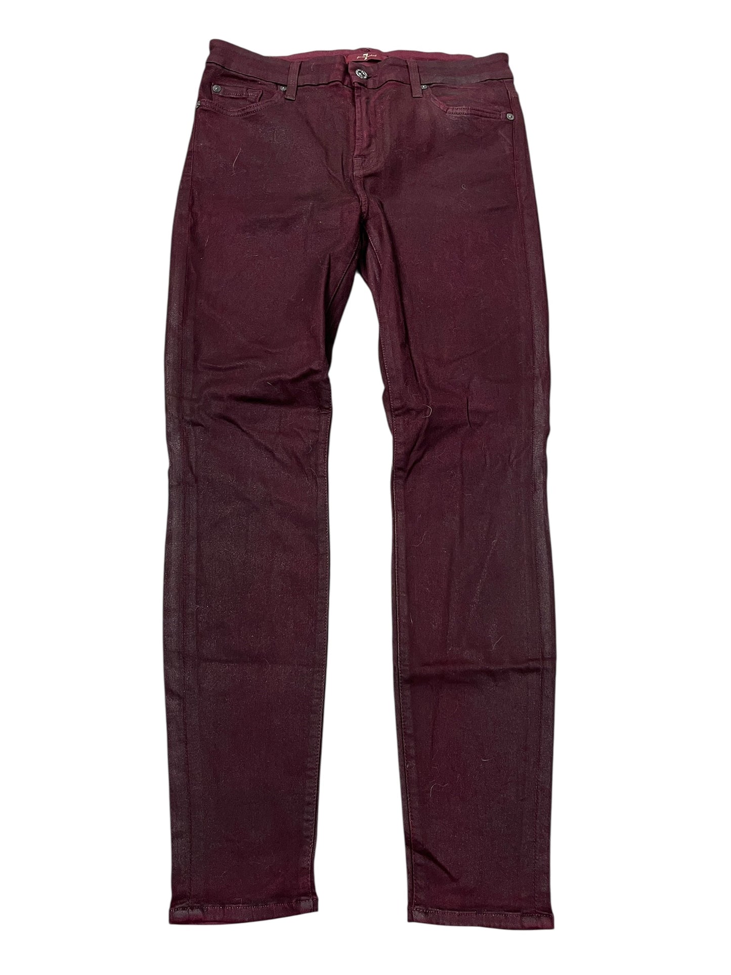 Jeans Skinny By 7 For All Mankind In Red Denim, Size:10