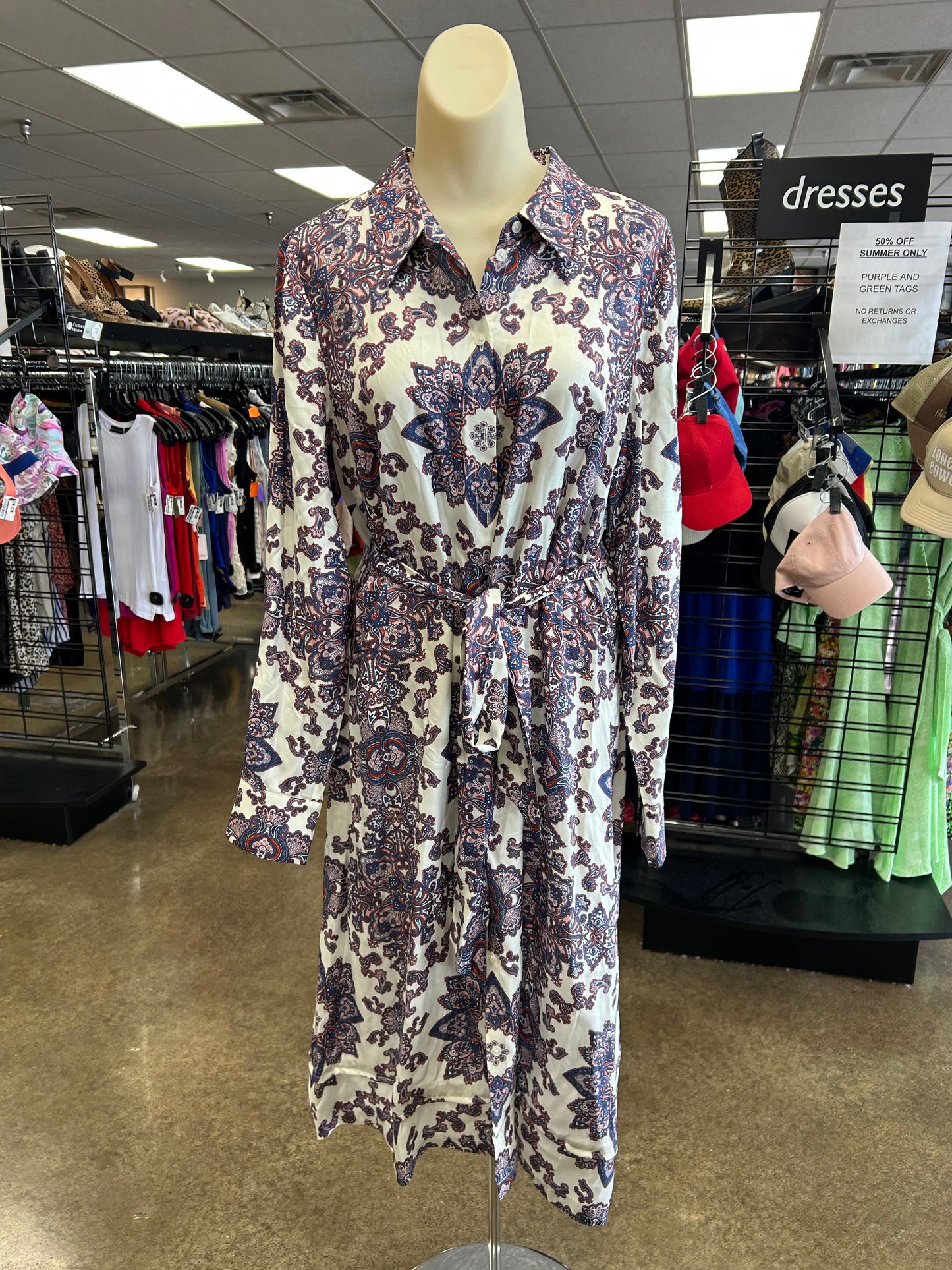 Dress Casual Midi By Boden In Blue & Red & White, Size:10
