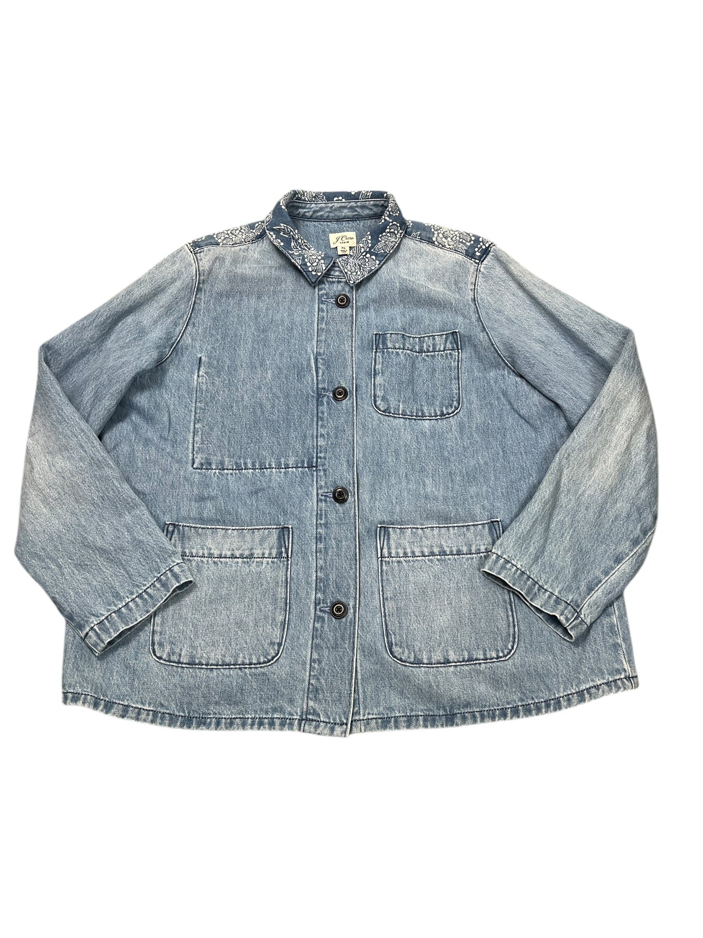Jacket Denim By J. Crew In Blue Denim, Size:Xl