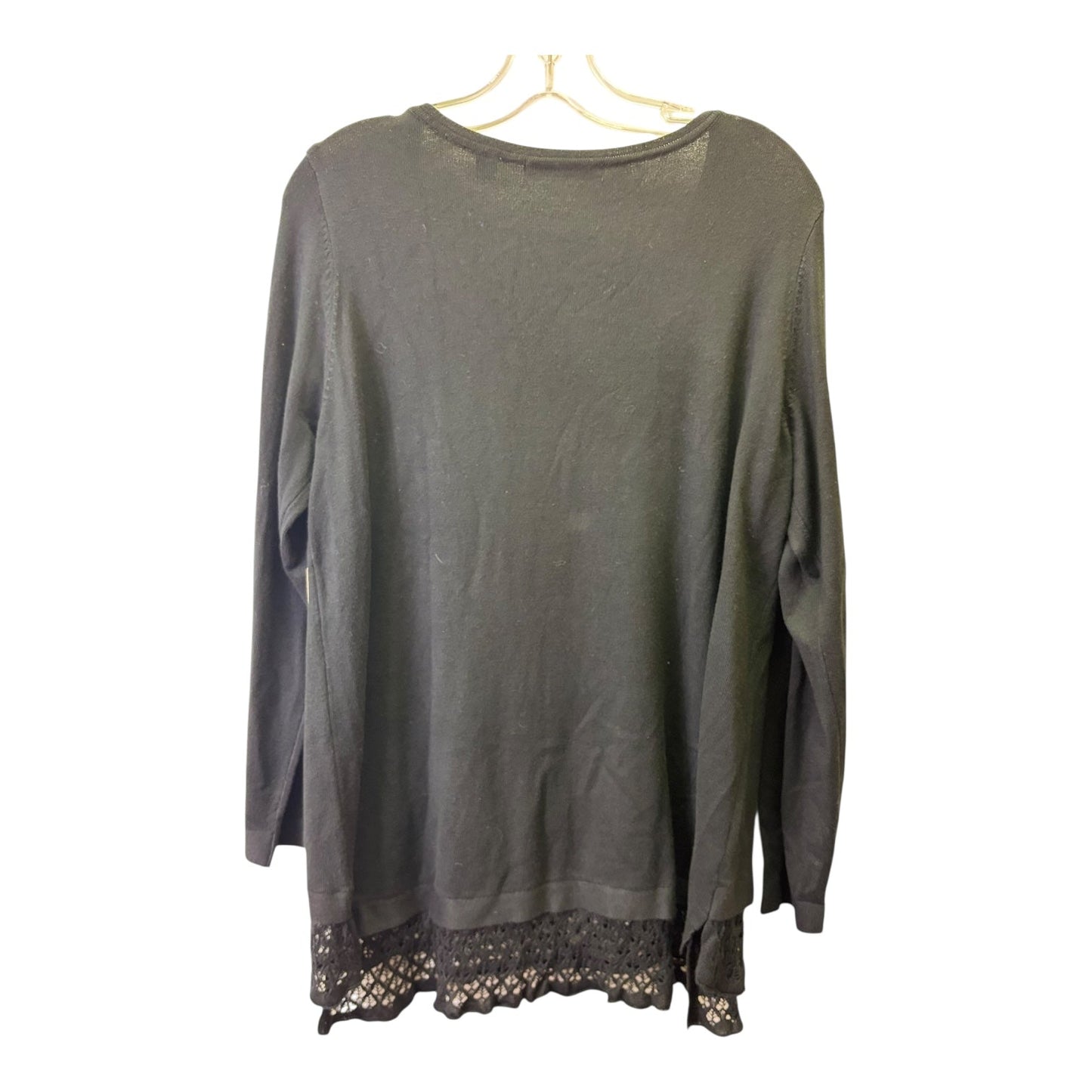 Top Ls By Cyrus Knits In Black, Size:1X