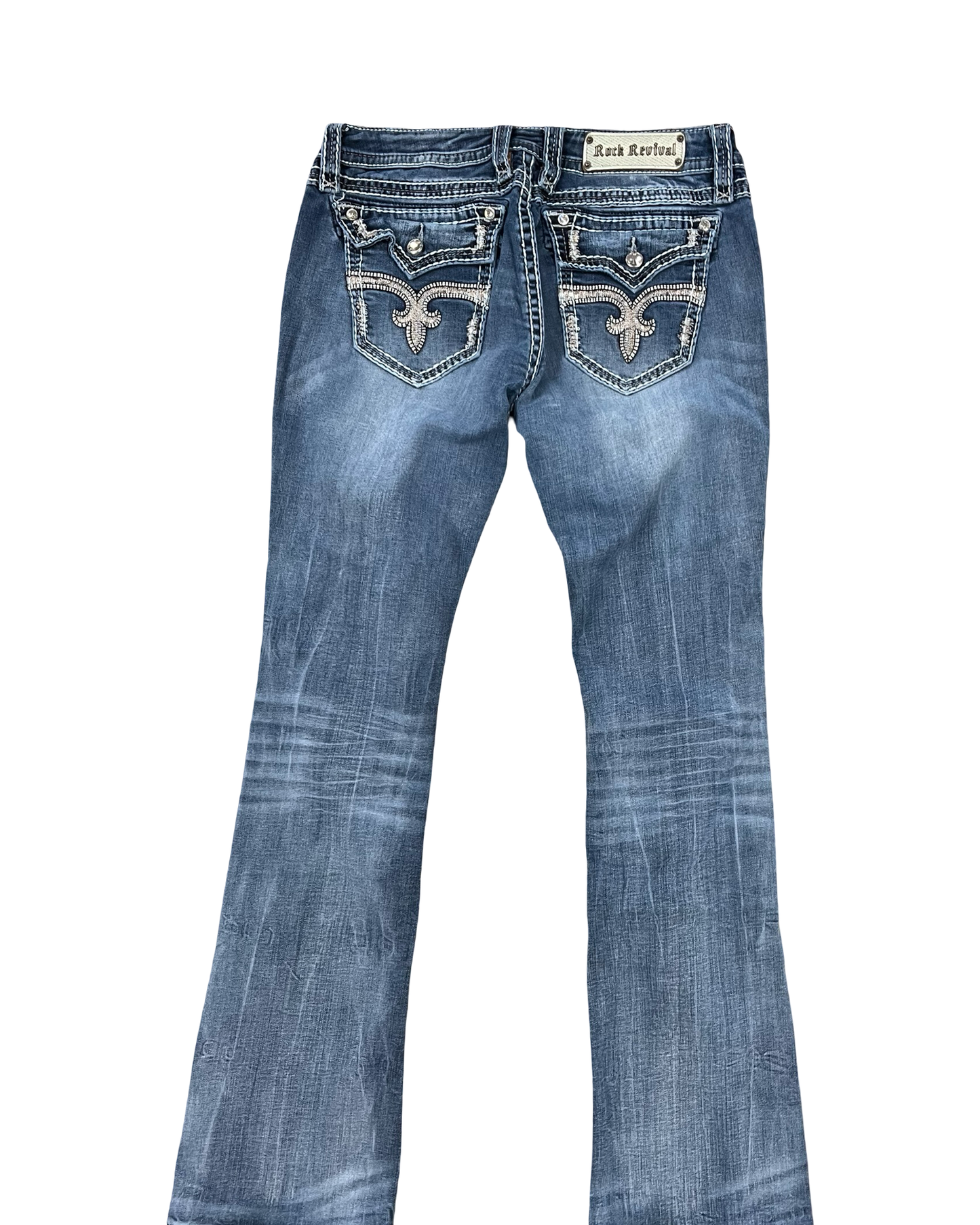 Jeans Boot Cut By Rock Revival In Blue Denim, Size:12
