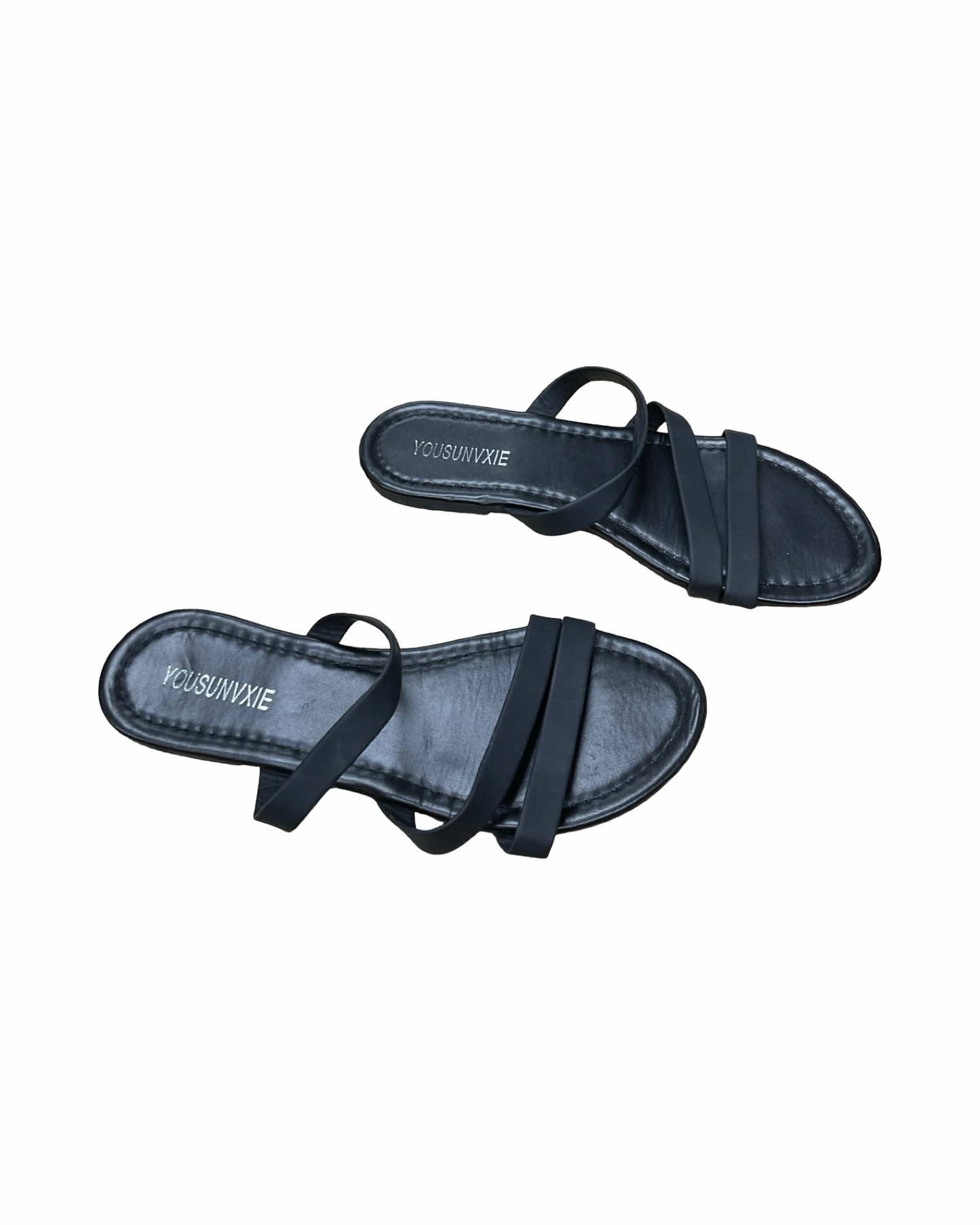 Sandals Flats By Clothes Mentor In Black, Size:9.5