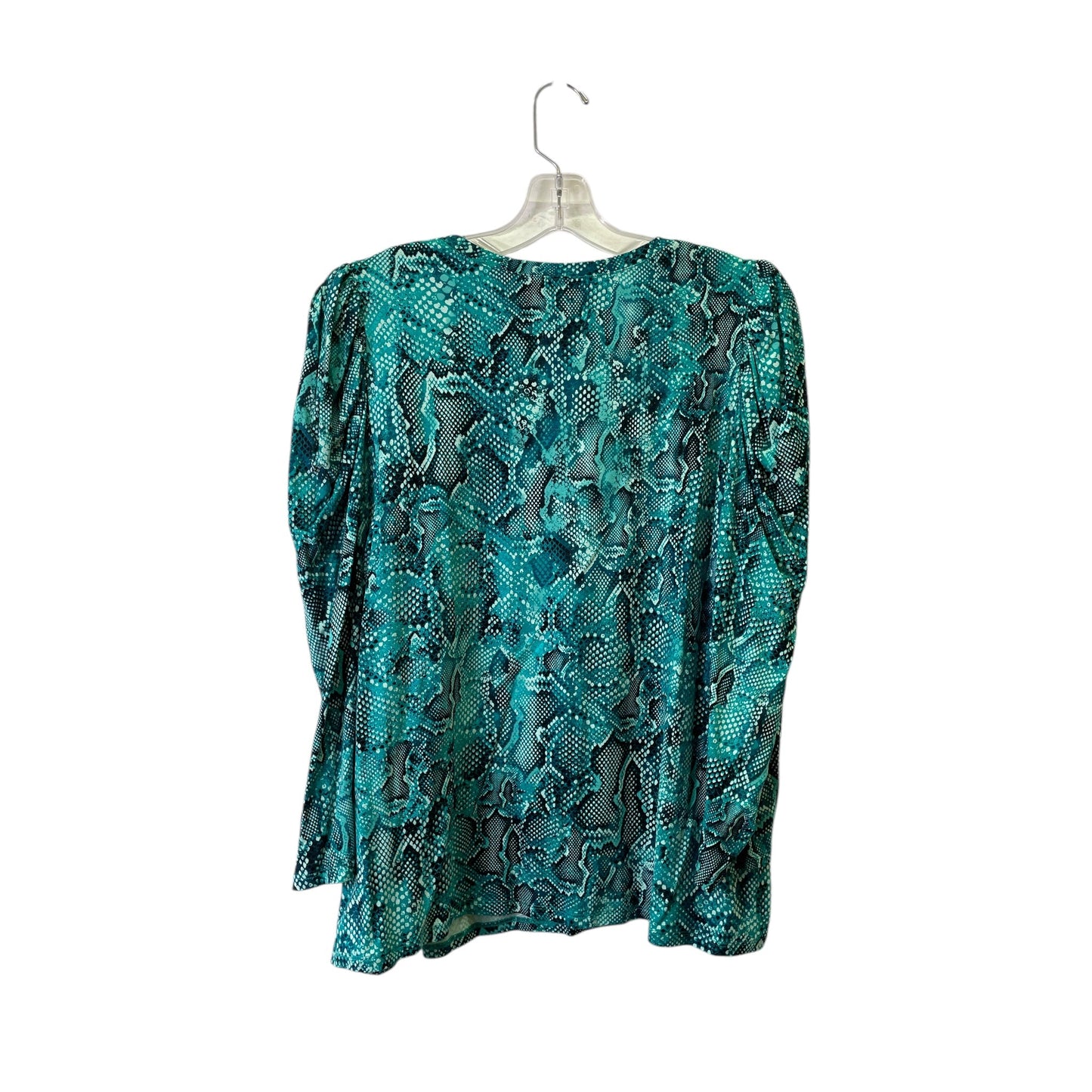 Top 3/4 Sleeve By Chicos In Teal, Size:L