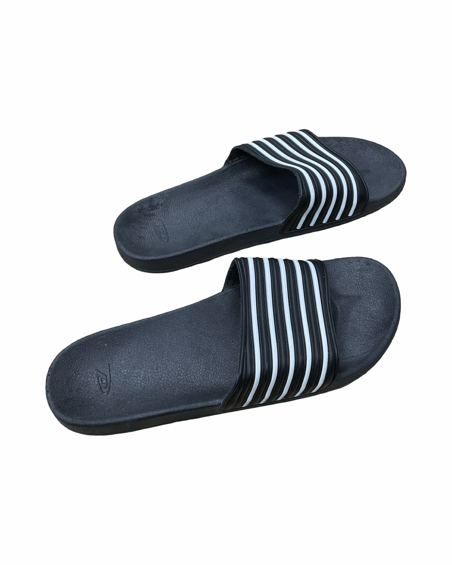 Sandals Flats By Clothes Mentor In Black & White, Size:10