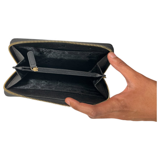 Wallet Leather By Love Moschino In Black, Size:Large