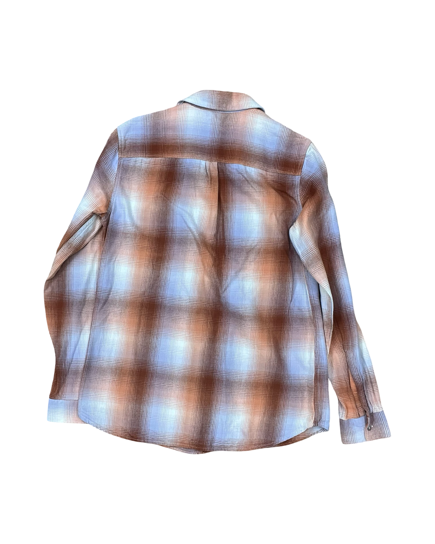 Blouse Ls By Eddie Bauer In Orange & White, Size:S
