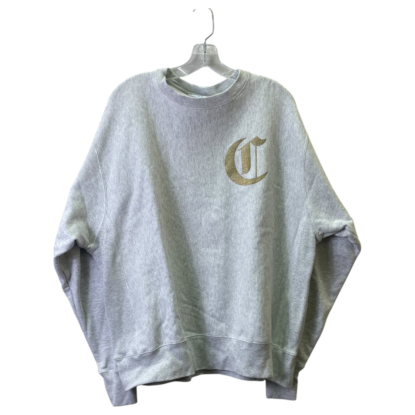 Athletic Sweatshirt Crewneck By Champion In Grey, Size:Xl