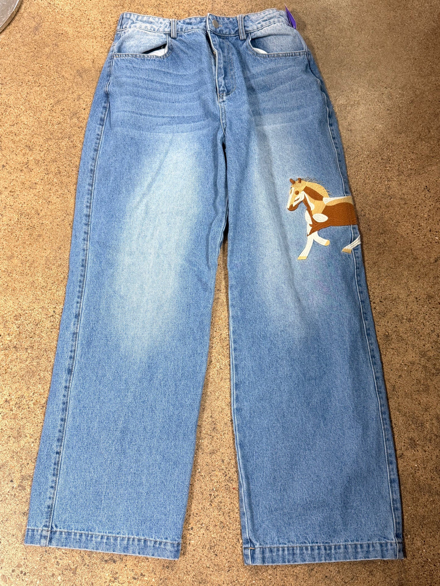 Jeans Wide Leg By Clothes Mentor In Blue Denim, Size:M
